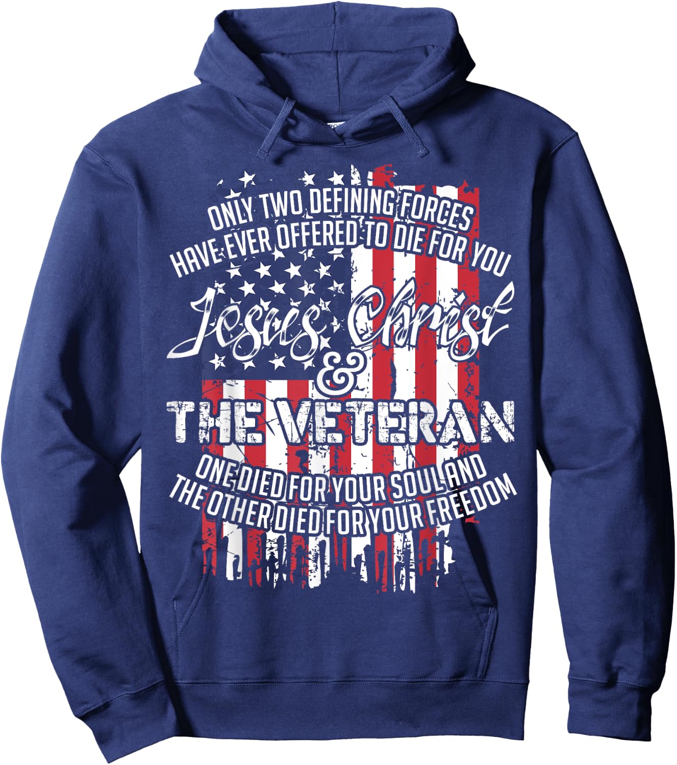 Jesus Christ And The Veteran Hoodie - Hoodie | Navy