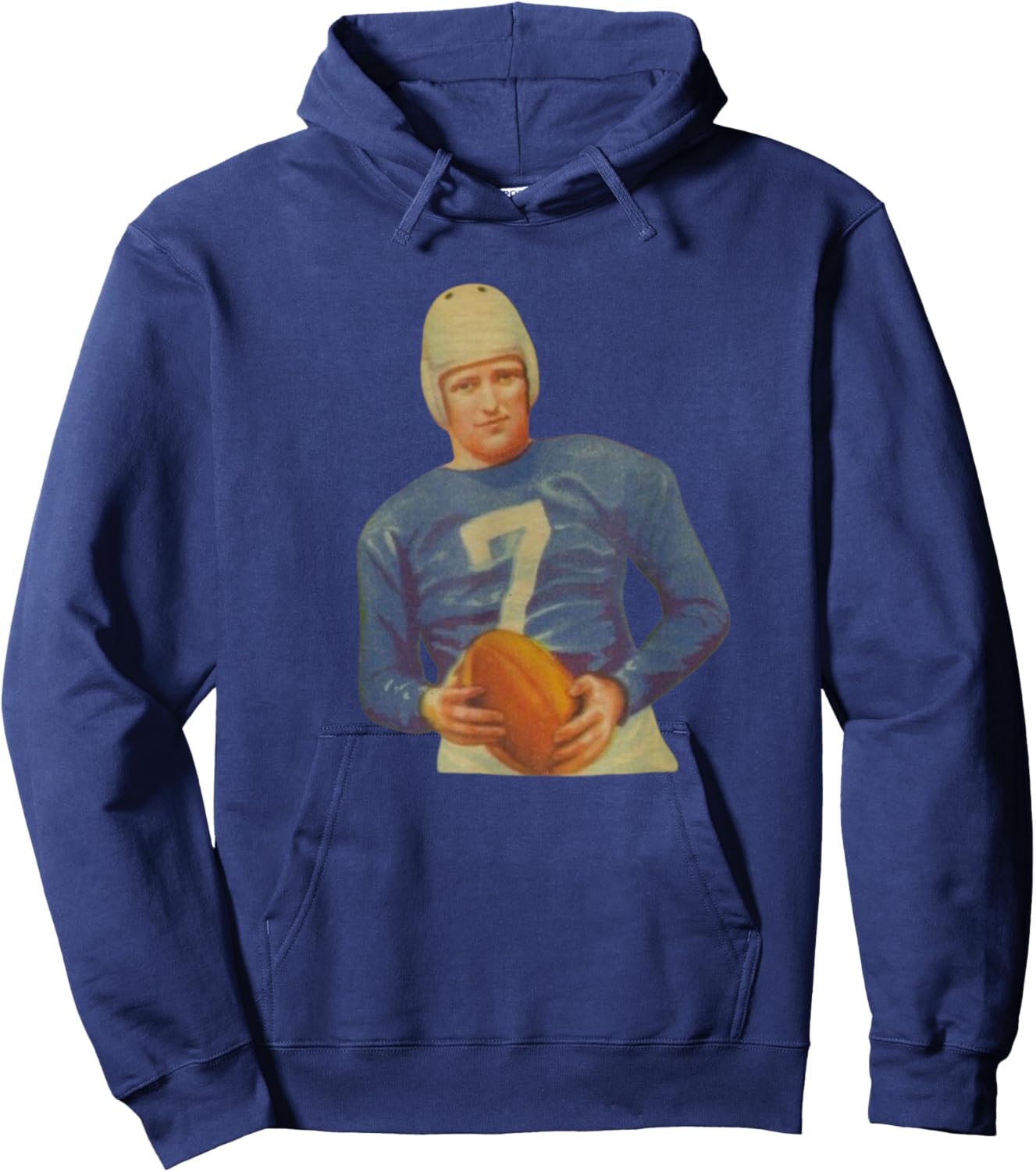 Dutch Clark 1935 Vintage Football Card Style Retro Player Hoodie - Hoodie | Navy