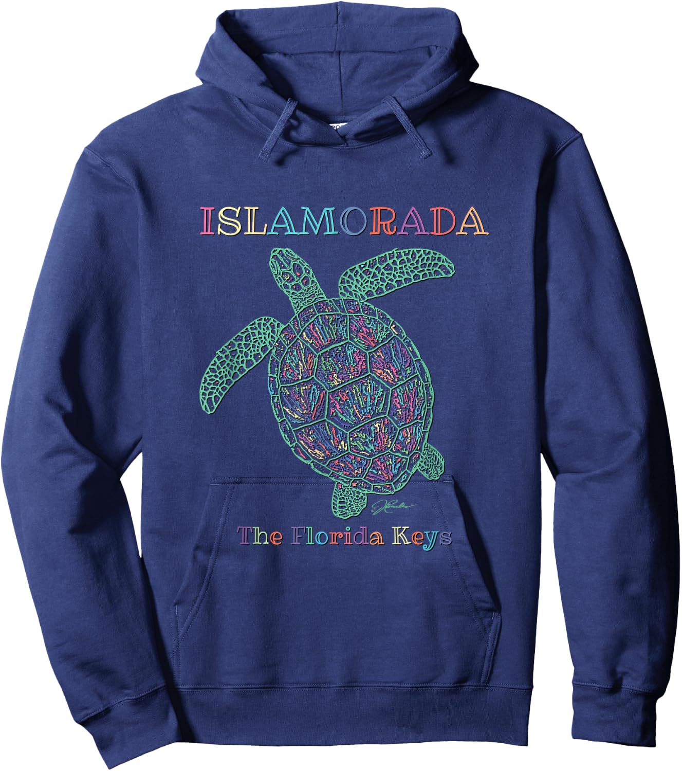JCombs: Islamorada, The Florida Keys, Sea Turtle Hoodie - Hoodie | Navy