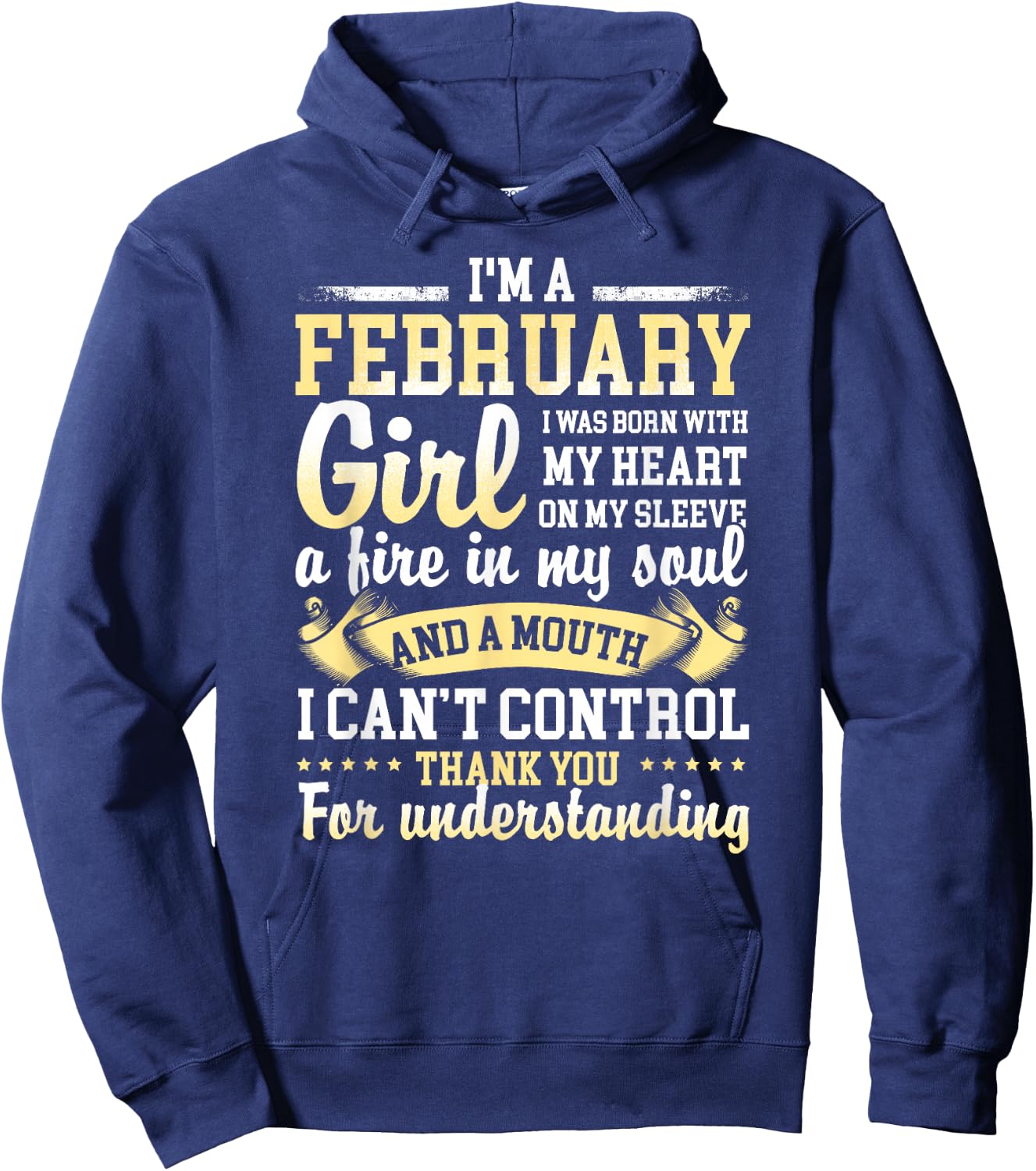 I Am A February Girl Born In February Gift Shirts Hoodie - Hoodie | Navy