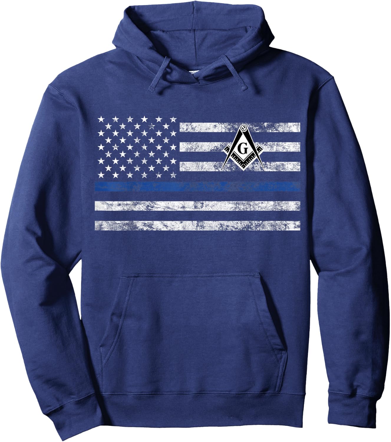 Masonic Police Thin Blue Line Flag Mason Hoodie - Hoodie | Navy