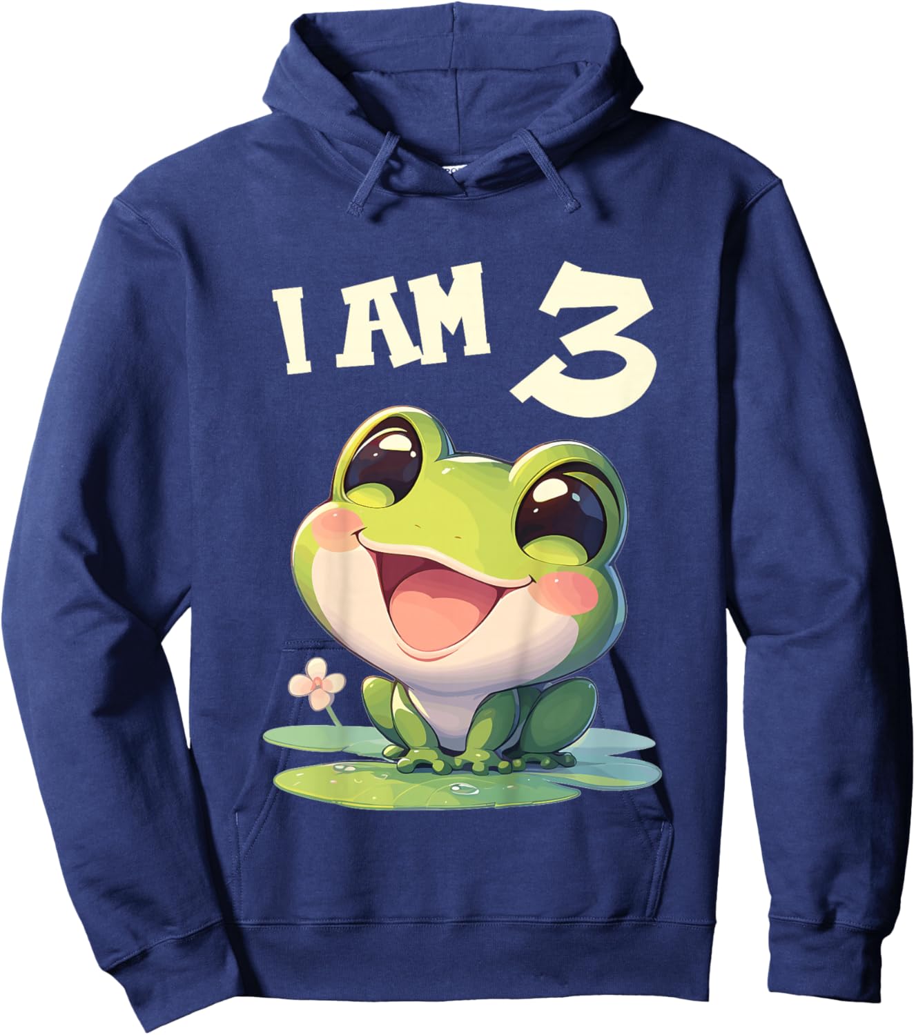 Kids 3 Years old 3 birthday Frogs Boy Girl Frog Hoodie - Hoodie | Navy