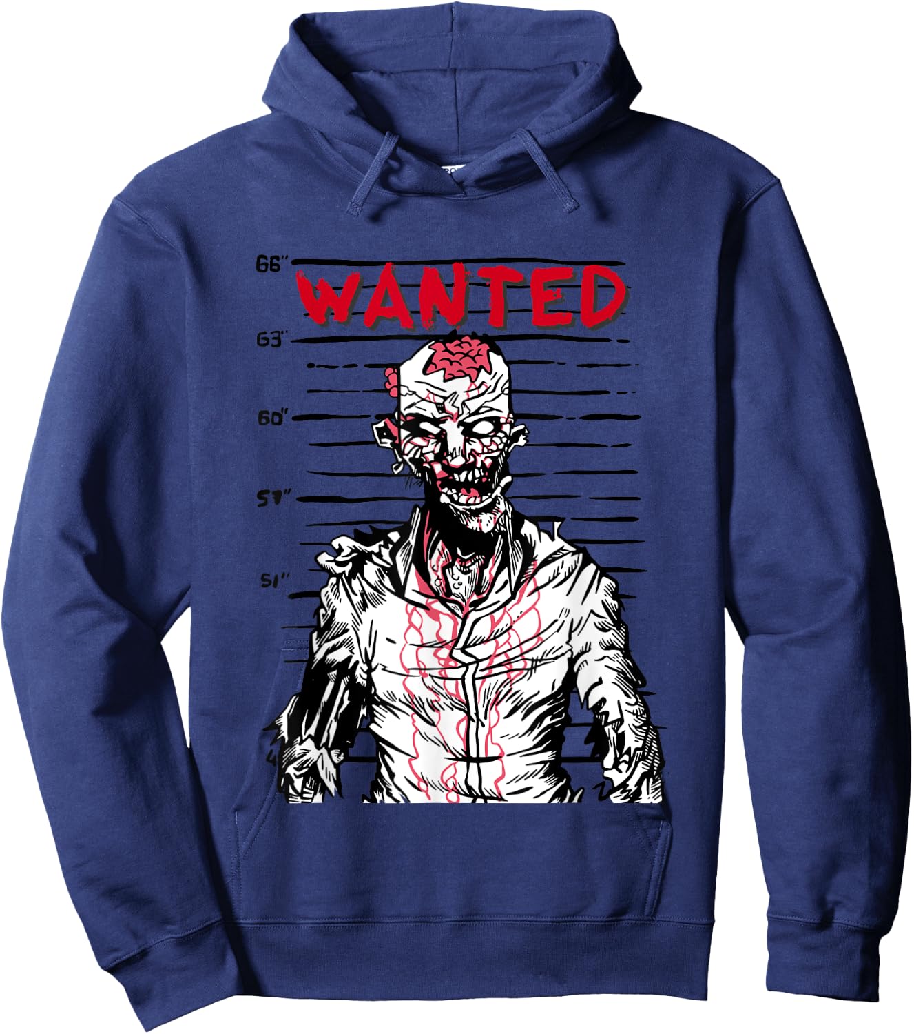 "Scary zombie wanted on Halloween" for horror movie fan Hoodie - Hoodie | Navy