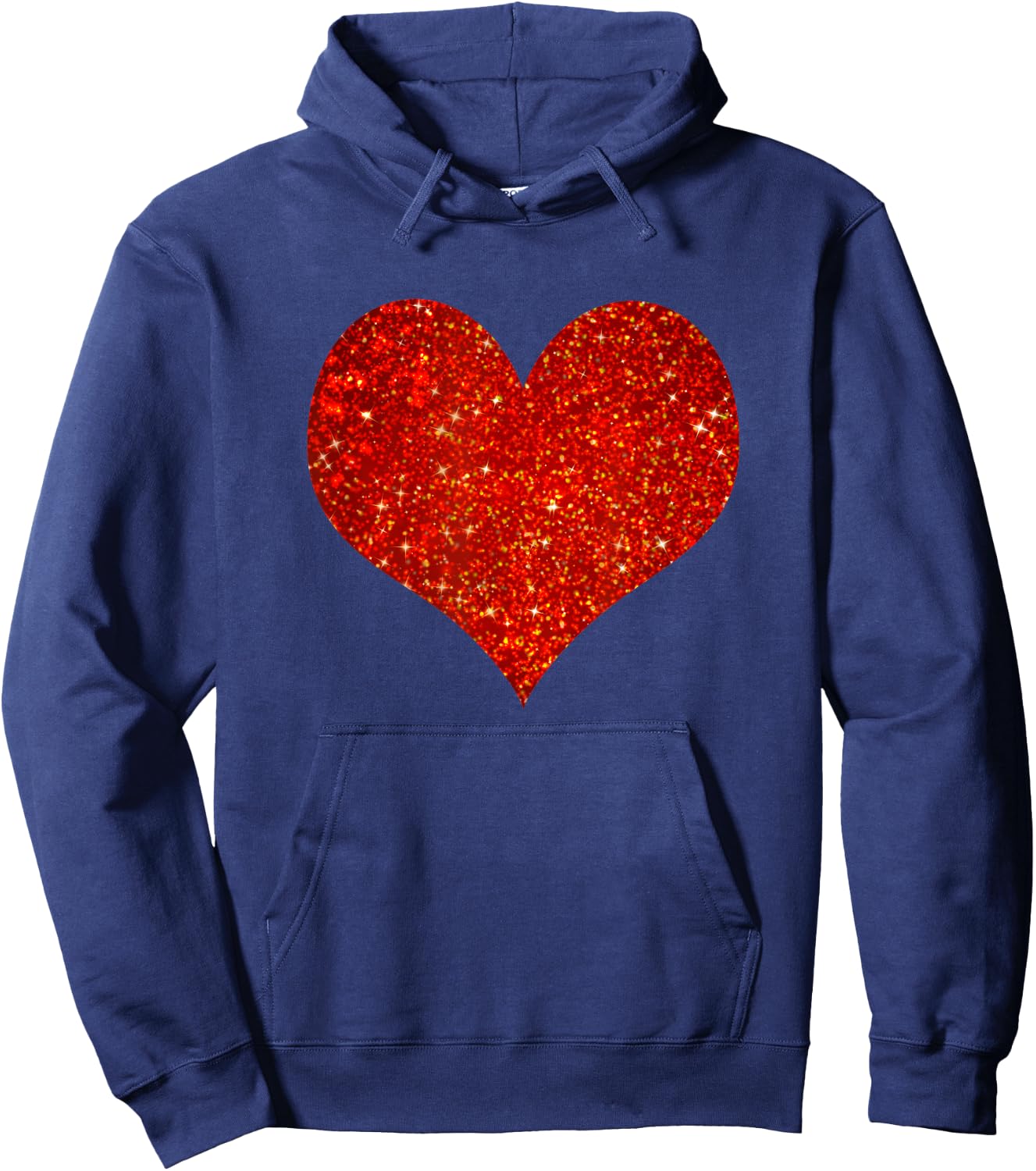 Red Love Heart Valentine Hoodie - Hoodie | Navy