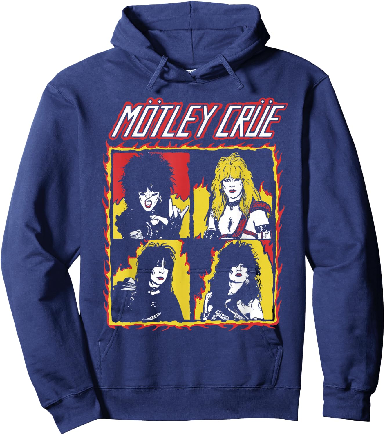 Mötley Crüe Shout At The Devil (Flames) Hoodie - Hoodie | Navy