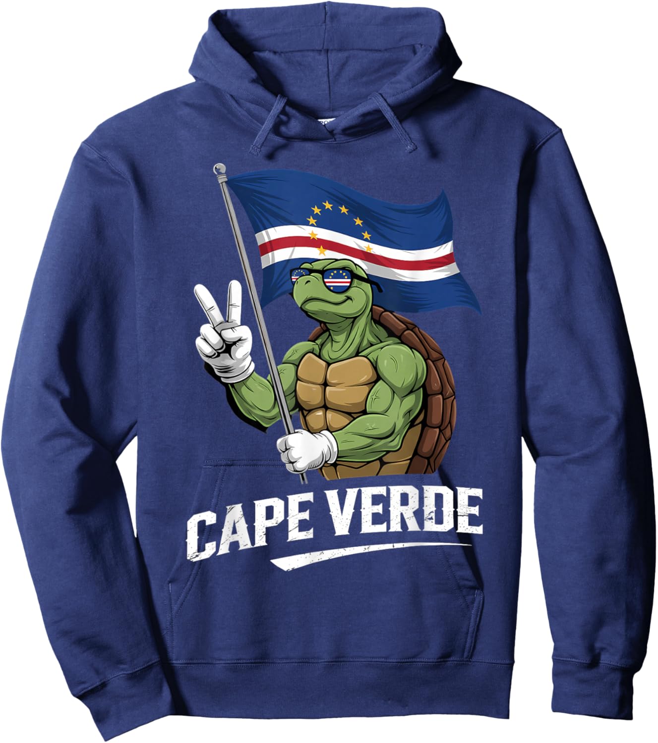 Cabo Verde Turtle Cape Verdean Roots Cape Verde Flag Hoodie - Hoodie | Navy