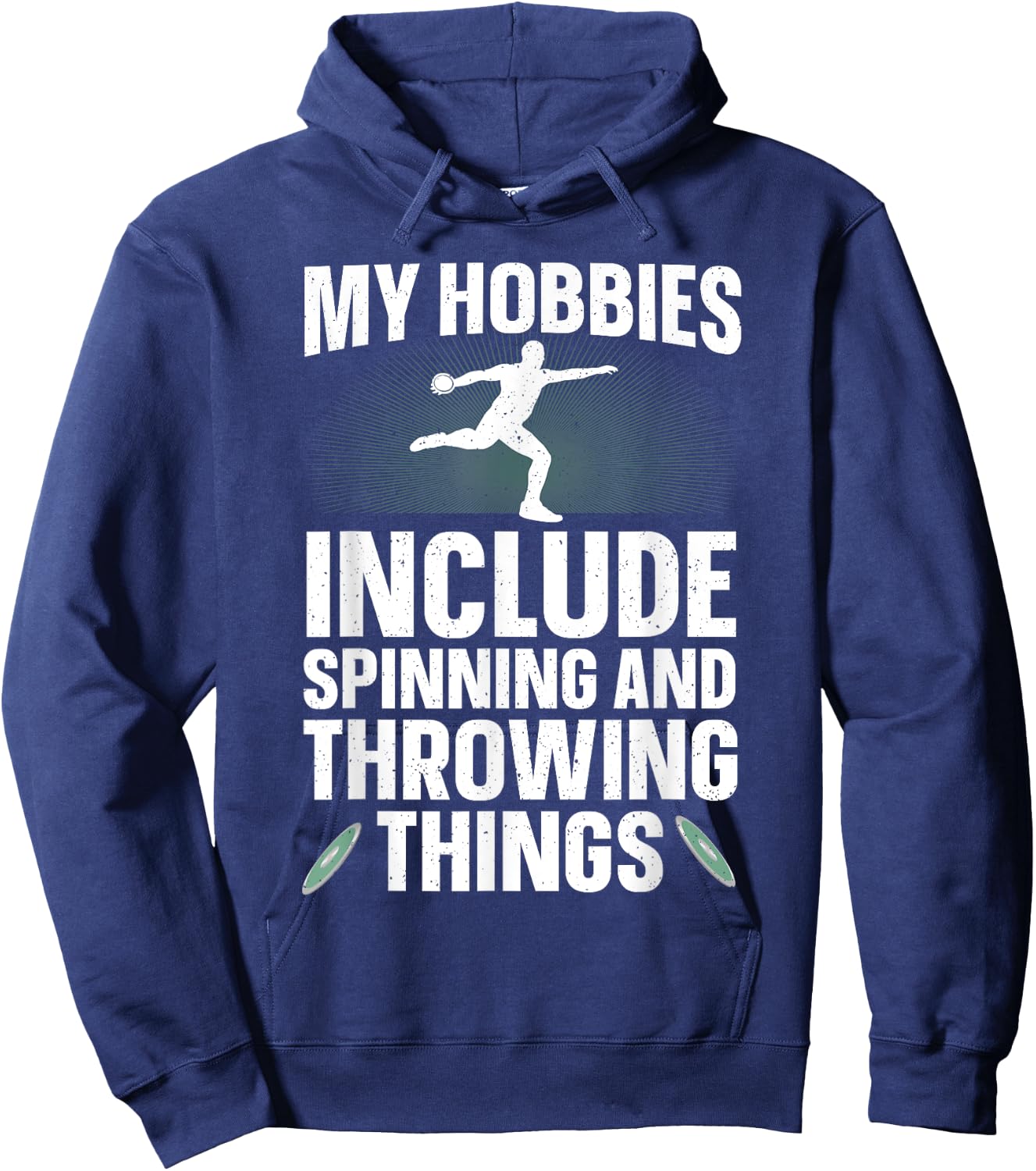 Discus Throwing Art Women Athletics Discus Thrower Hoodie - Hoodie | Navy