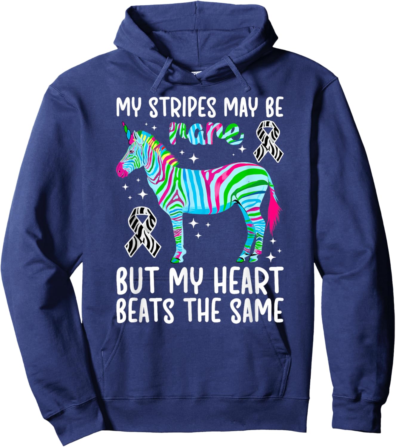 Rare Disease Awareness Proud Rare Disease Fighter Hoodie - Hoodie | Navy
