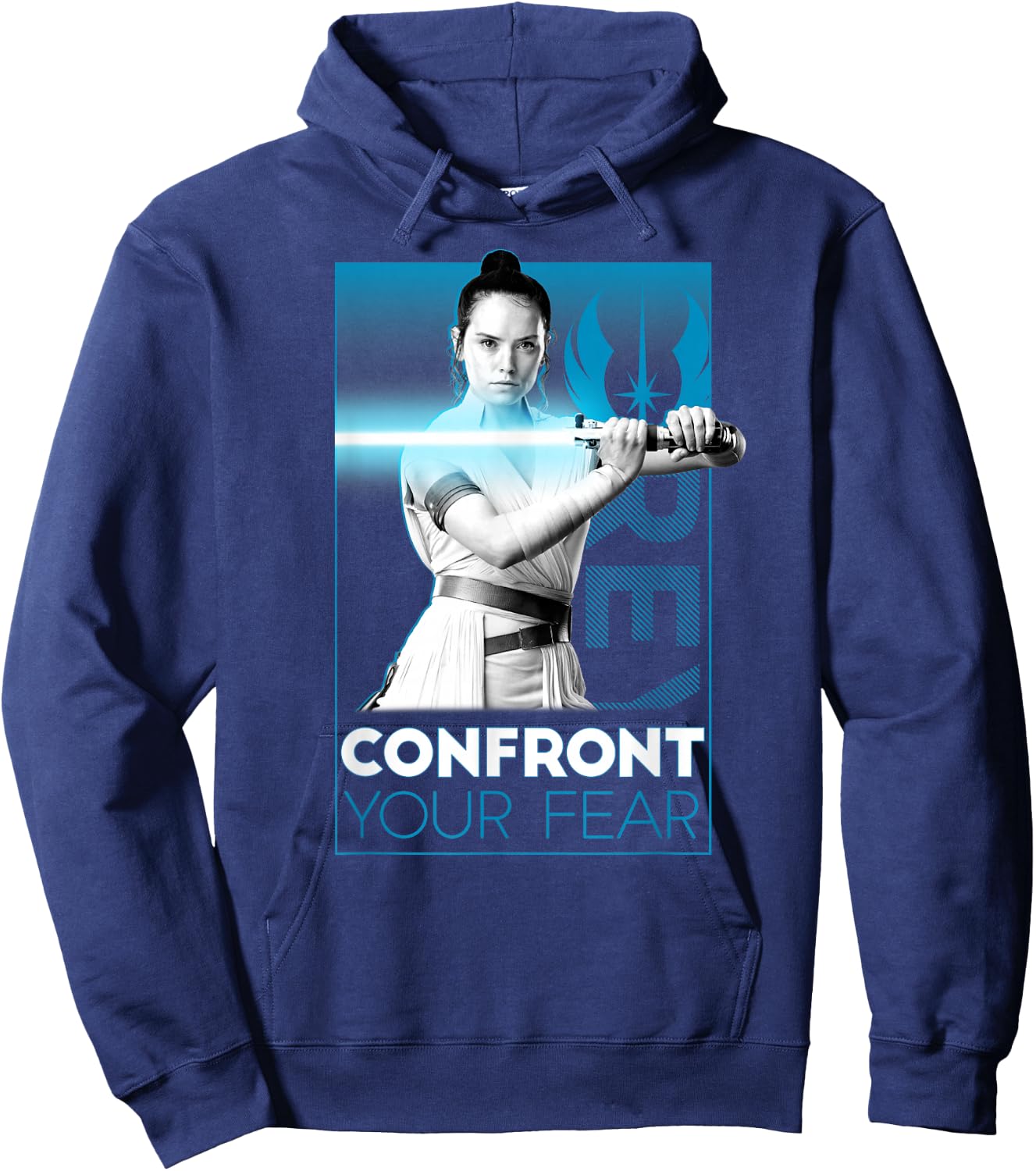 Star Wars: The Rise Of Skywalker Rey Confront Your Fears Hoodie - Hoodie | Navy