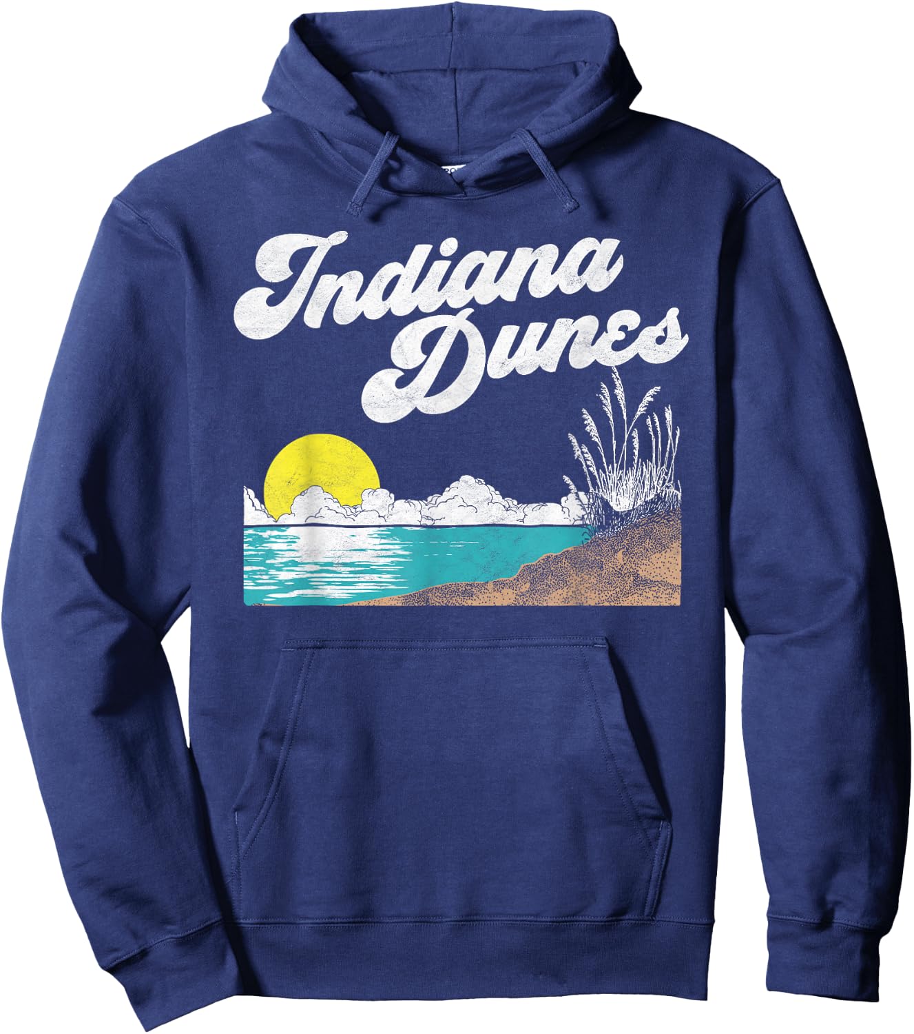 Indiana Dunes National Park Retro Vintage 80's Hoodie - Hoodie | Navy