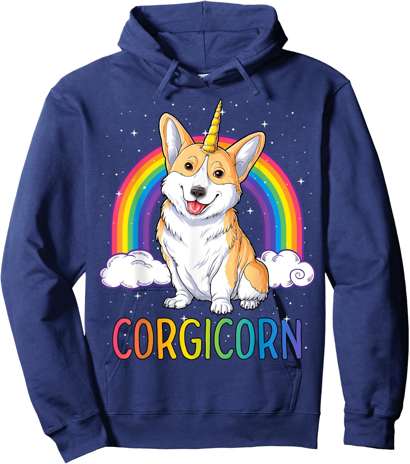 Corgicorn Corgi Unicorn T shirt Girls Space Galaxy Rainbow Hoodie - Hoodie | Navy