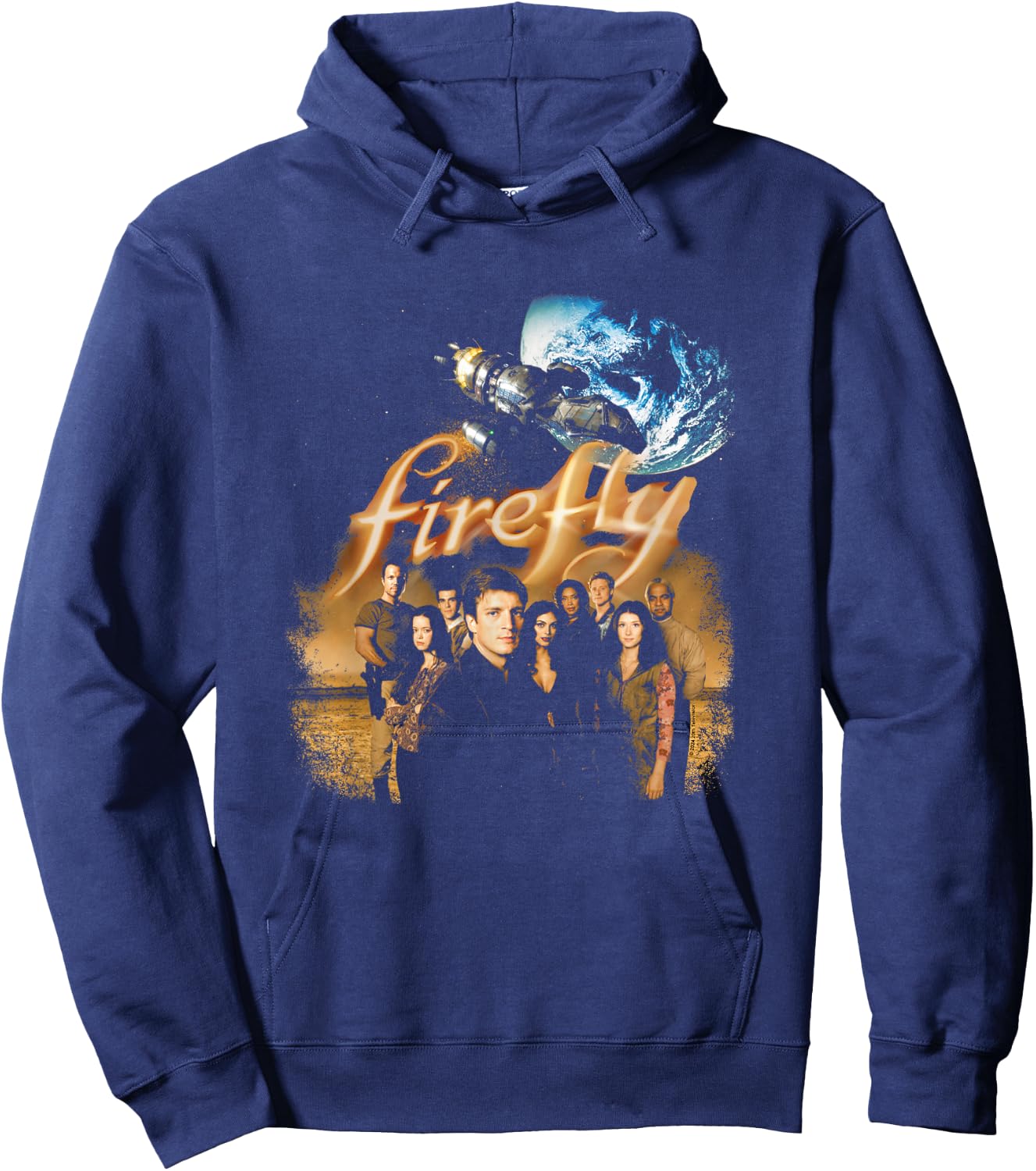 Firefly Iconic Group Shot Retro Vintage Big Chest Poster Hoodie - Hoodie | Navy