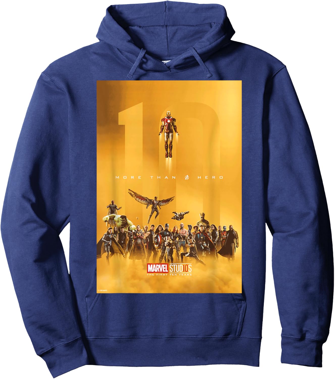 Marvel Studios 10 Years of Heroes Poster Graphic Hoodie - Hoodie | Navy