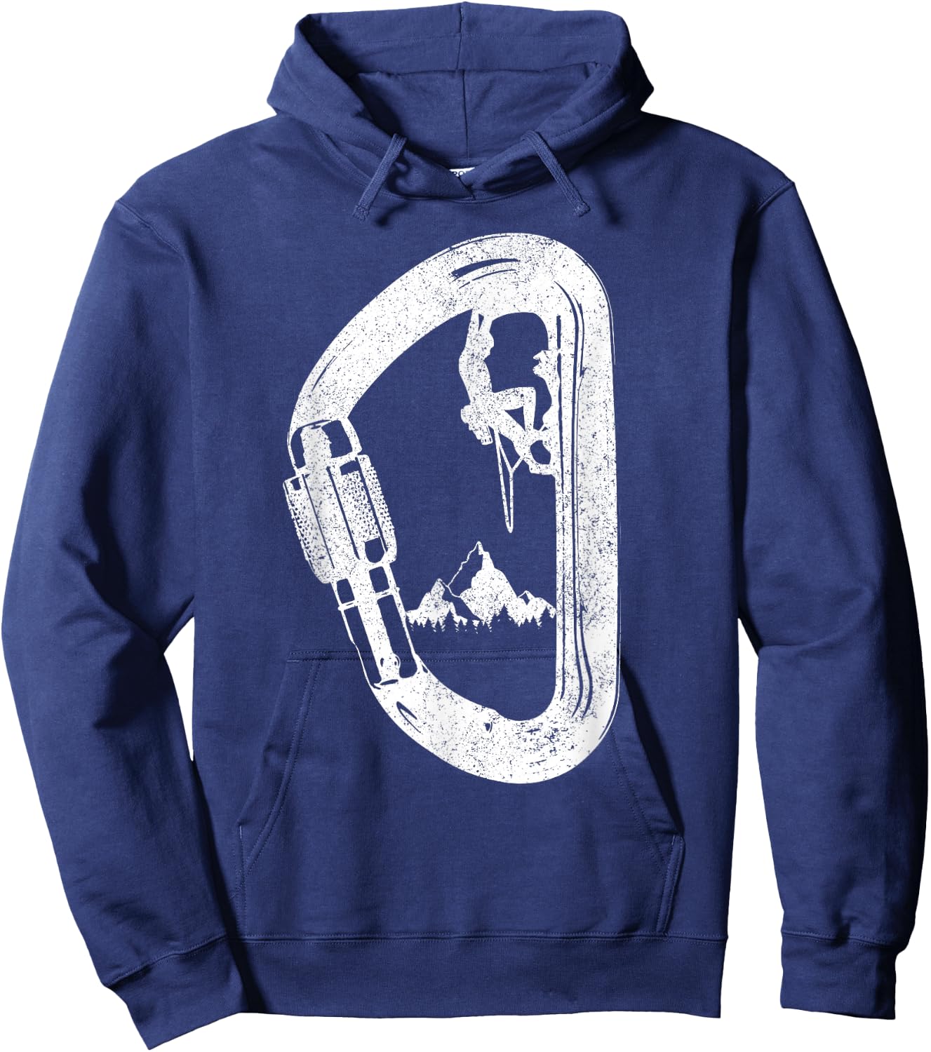 Rock Climbing Carabiner Mountaineering Climber Hoodie - Hoodie | Navy