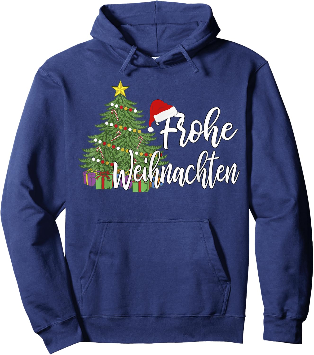 German Matching Present Merry Christmas Frohe Weihnachten Hoodie - Hoodie | Navy