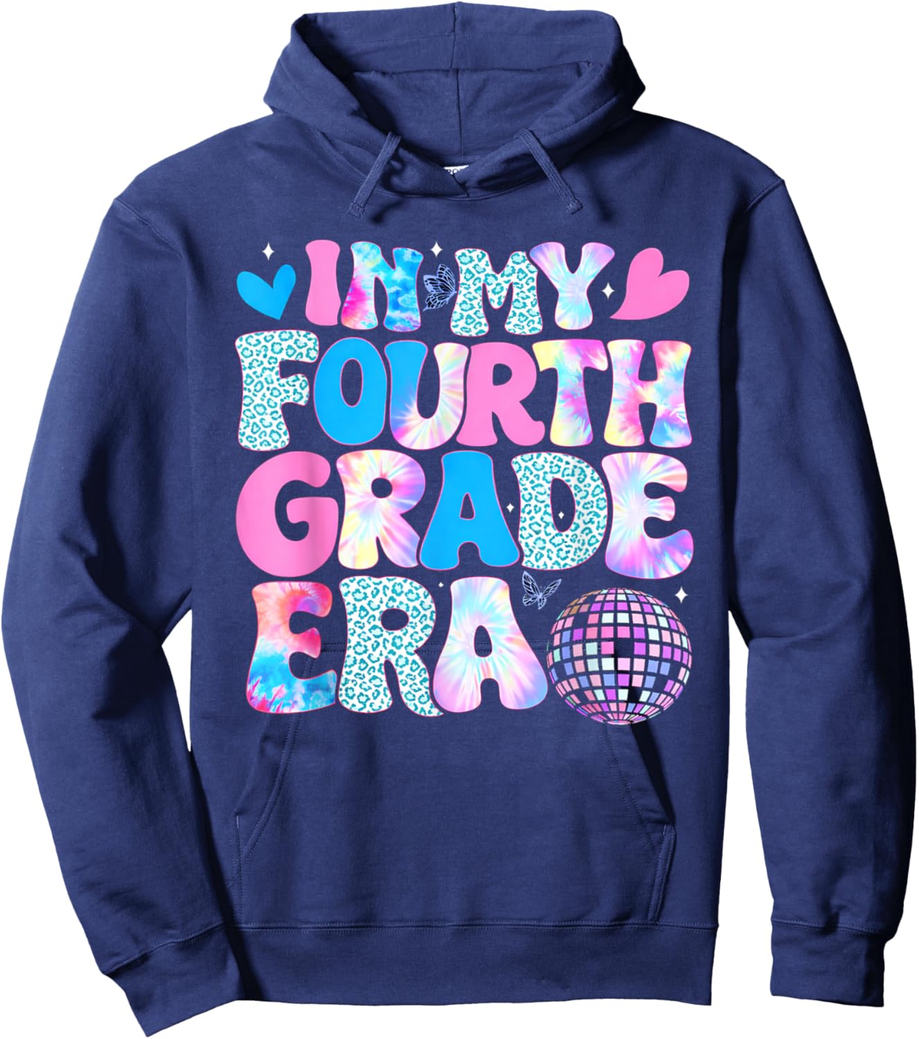 in My Fourth Grade Era 4th Grade Teacher Student Boy Girl Hoodie - Hoodie | Navy