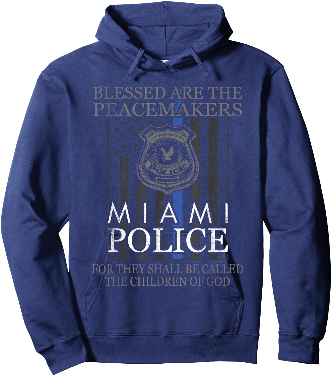 Miami Police Support Saint Michael Police Officer Prayer Hoodie - Hoodie | Navy