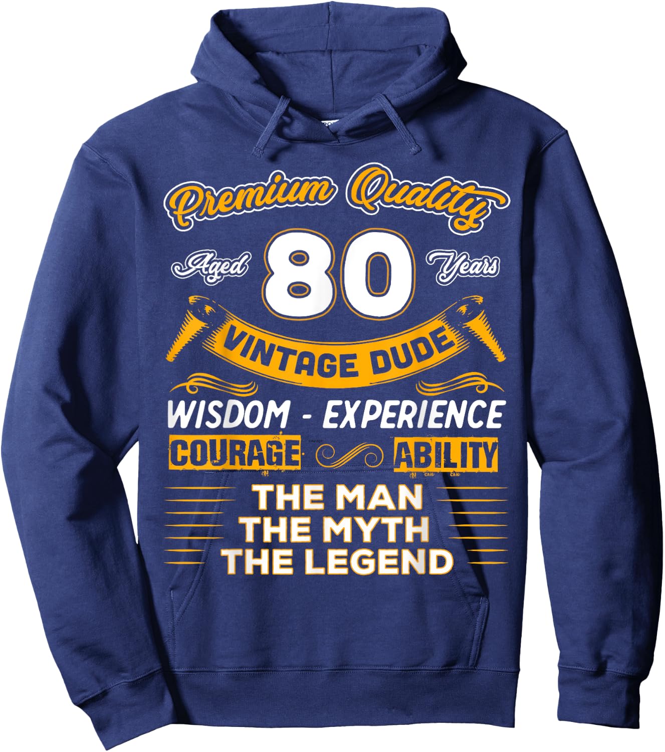 Vintage The Man Myth Legend 80 Yrs 80th Birthday Shirt Hoodie - Hoodie | Navy