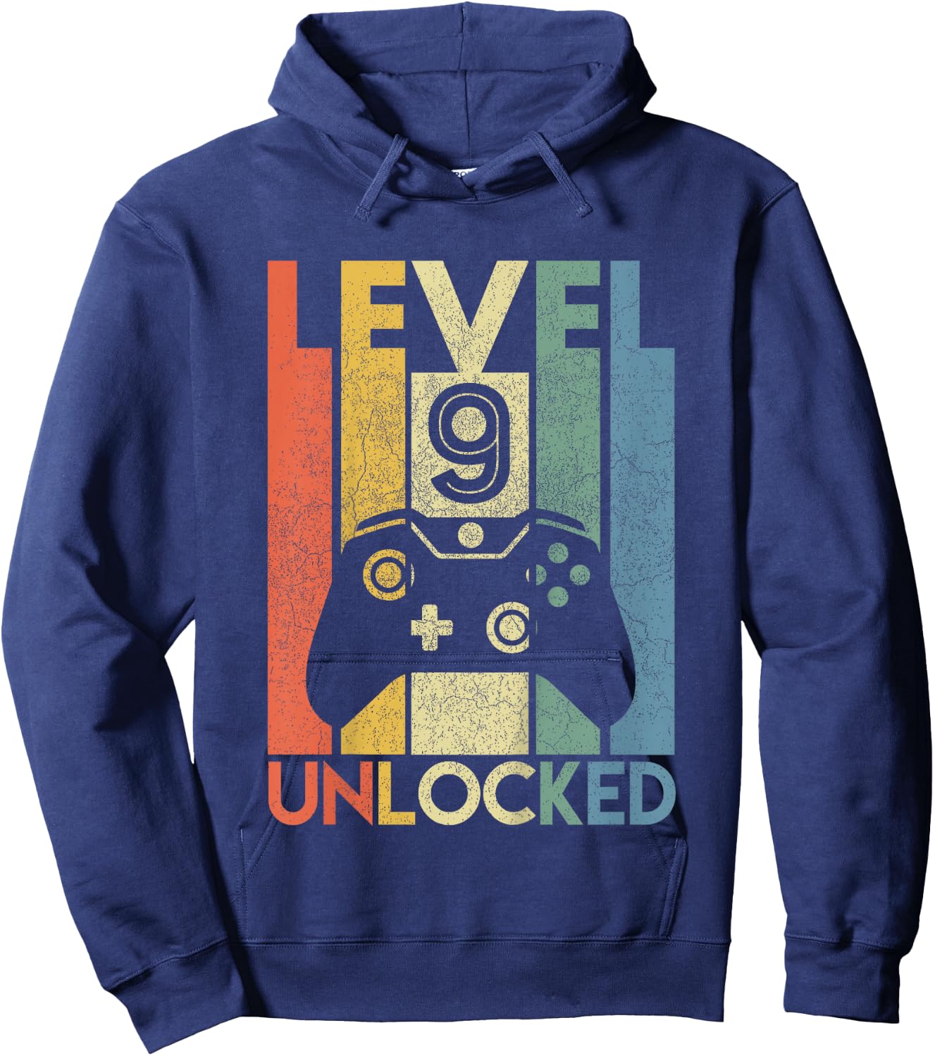 Level 9 Unlocked Shirt Funny Video Gamer 9th Birthday Gift Hoodie - Hoodie | Navy