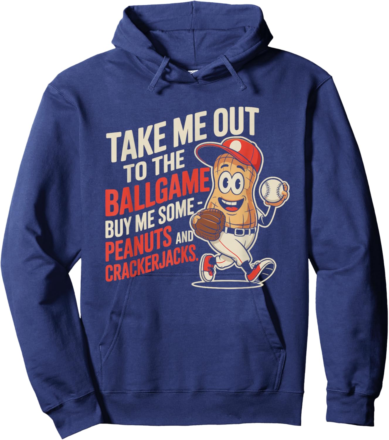 Take Me Out to Ball Game Funny Baseball Hoodie - Hoodie | Navy