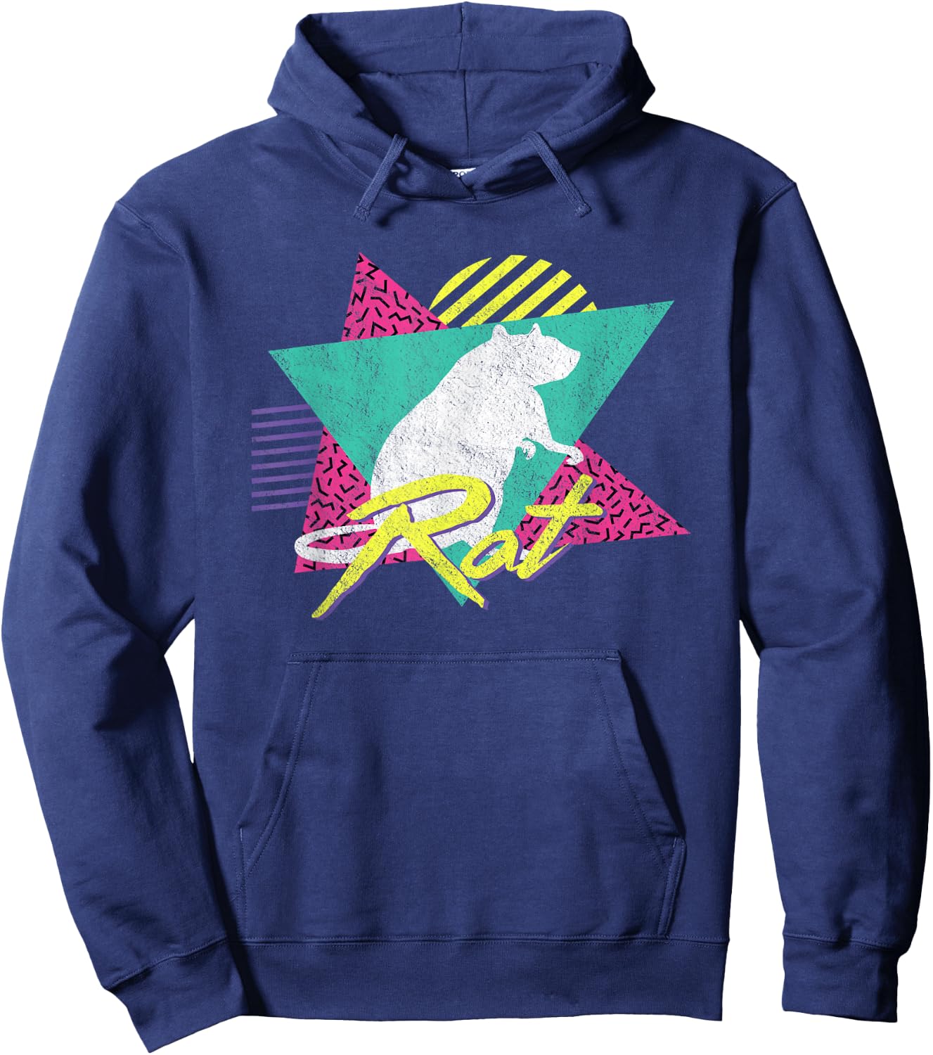 Vintage Retro 80s Or 90s Cool Rat Hoodie - Hoodie | Navy