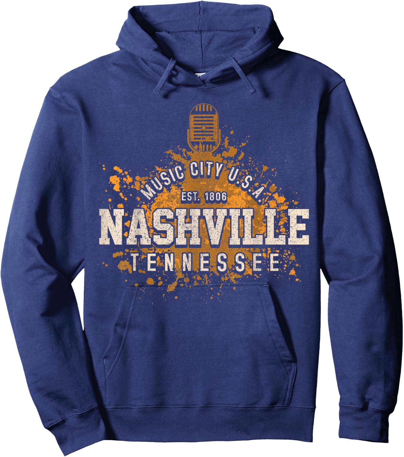 Nashville - Music City Tennessee Country Music Souvenir Hoodie - Hoodie | Navy