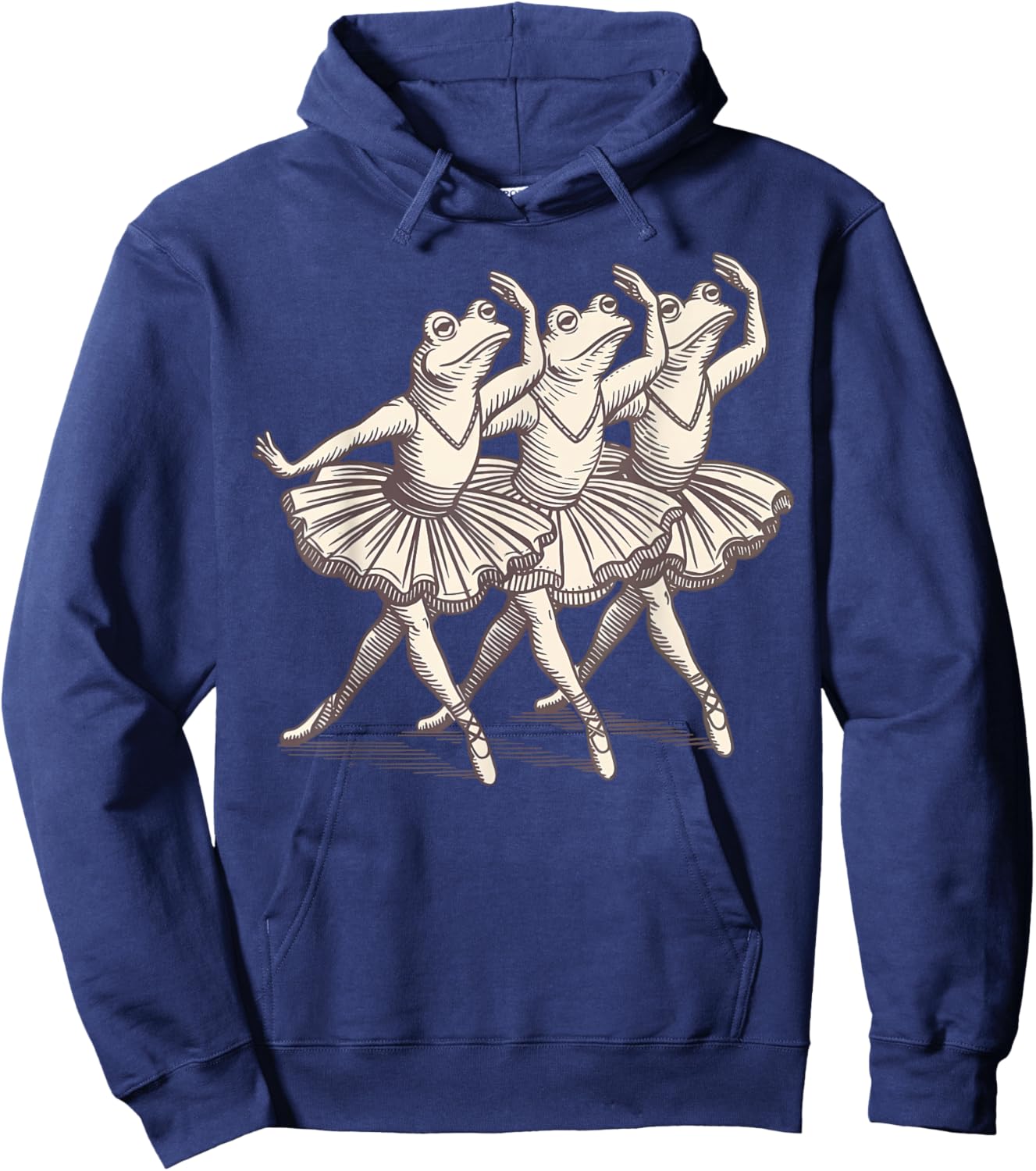 Retro Frogs Ballet Dancer Dance Women Girls Ballerina Frog Hoodie - Hoodie | Navy