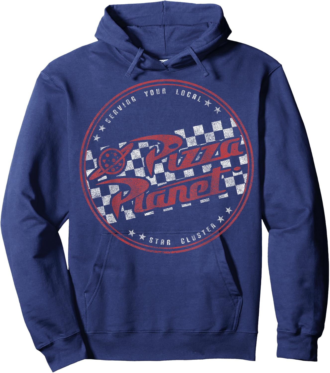 Disney Pixar Toy Story Pizza Planet Checkered Logo Hoodie - Hoodie | Navy