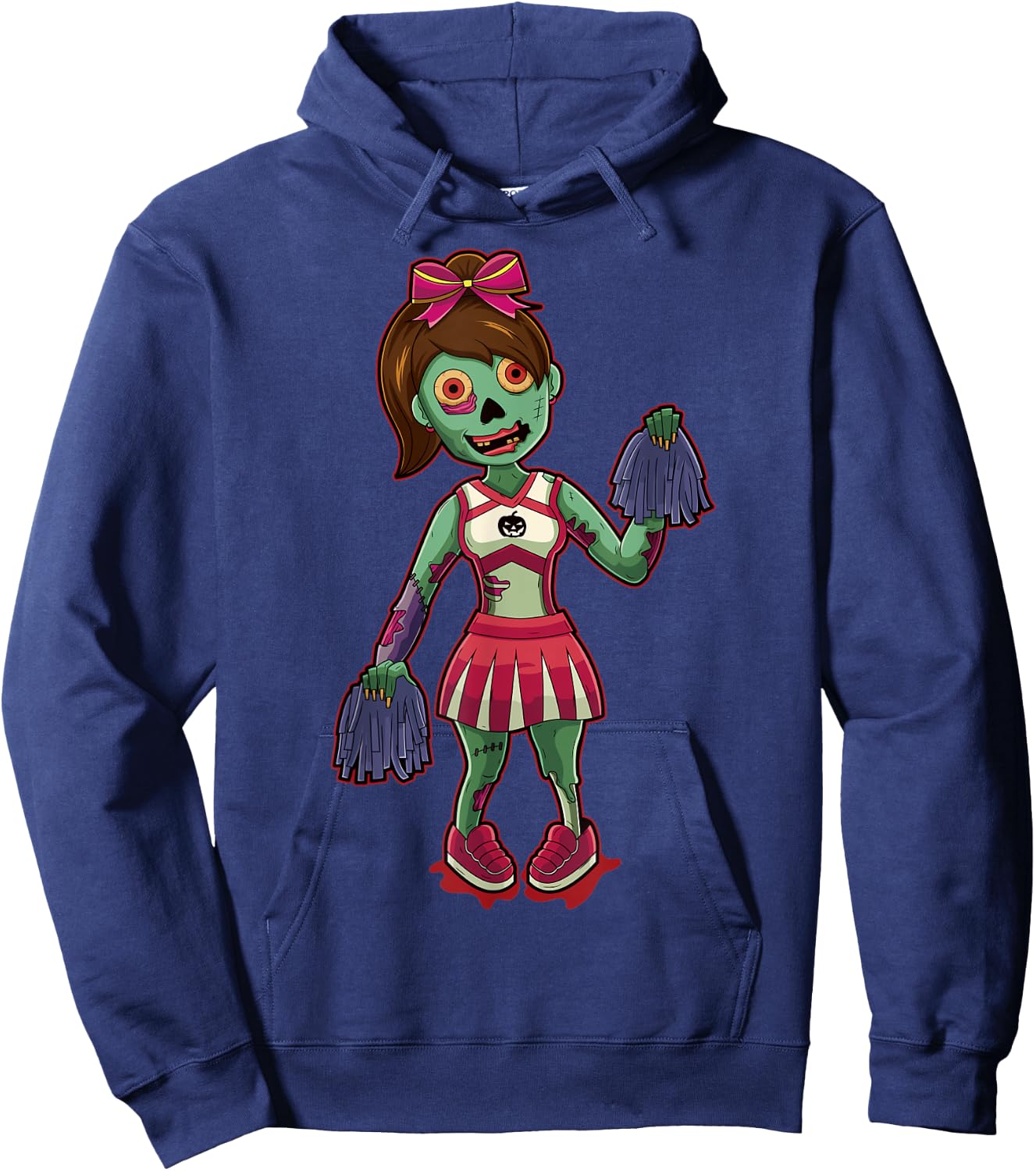 Zombie Girl Cheerleader Halloween Gift Hoodie - Hoodie | Navy
