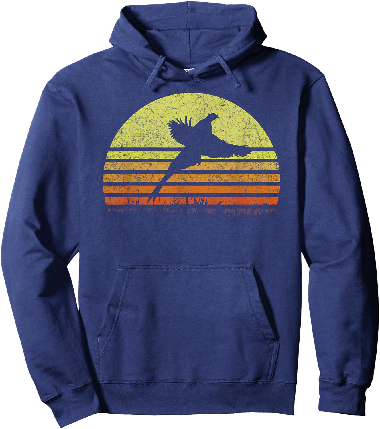 Pheasant Hunting South Dakota Upland Bird Game Hunter Retro Hoodie - Hoodie | Navy
