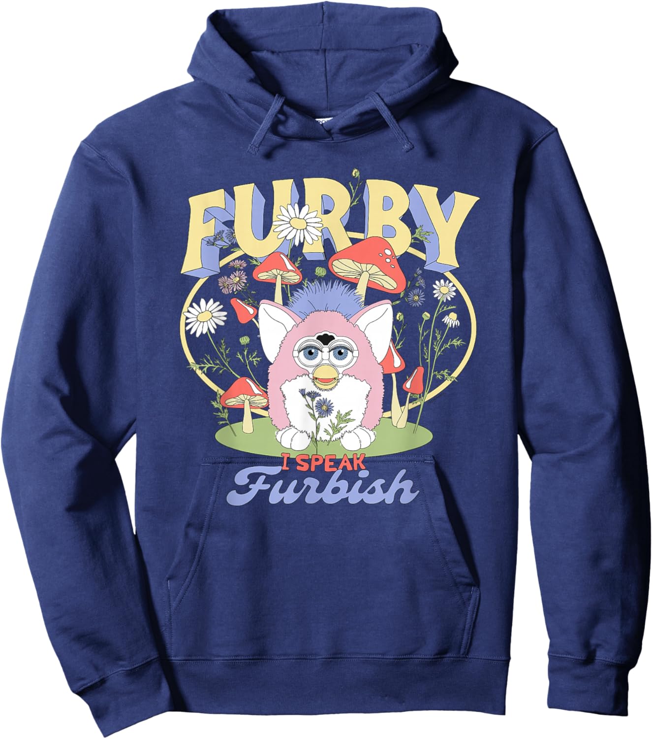 Furby Mushroom Flower Garden Hoodie - Hoodie | Navy