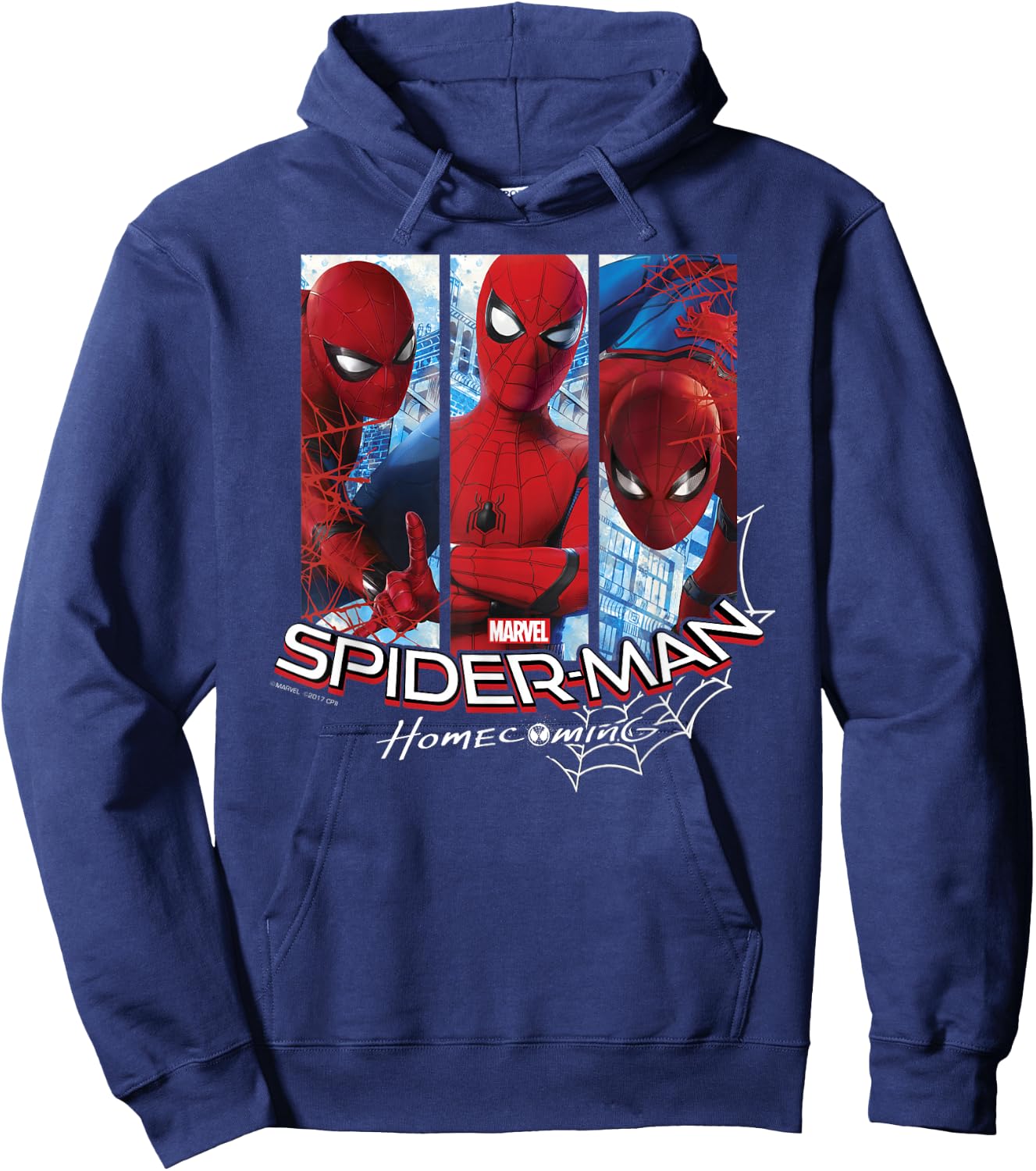 Marvel Spider-Man Homecoming Three Panel Pose Hoodie - Hoodie | Navy