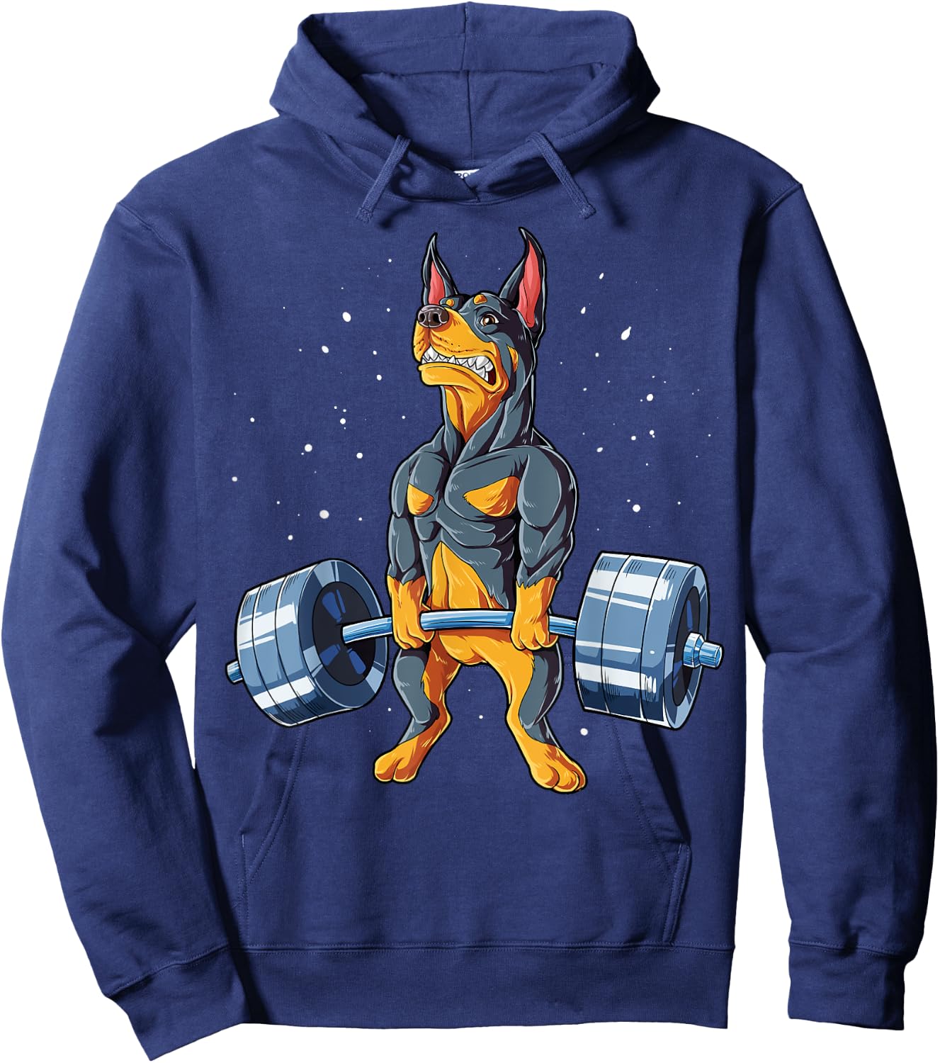 Doberman Weightlifting Funny Deadlift Men Fitness Gym Gifts Hoodie - Hoodie | Navy