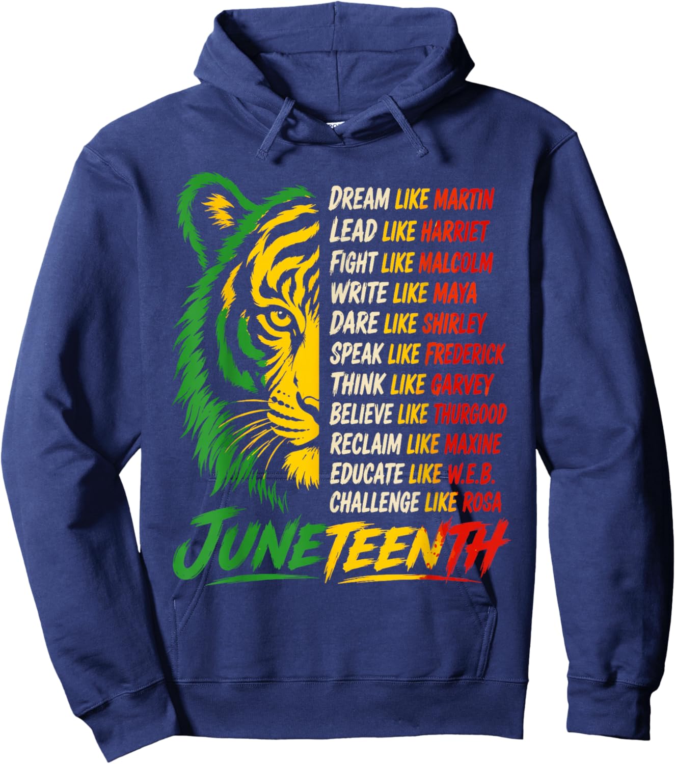 Juneteenth Black History Freedom Leaders Hoodie - Hoodie | Navy