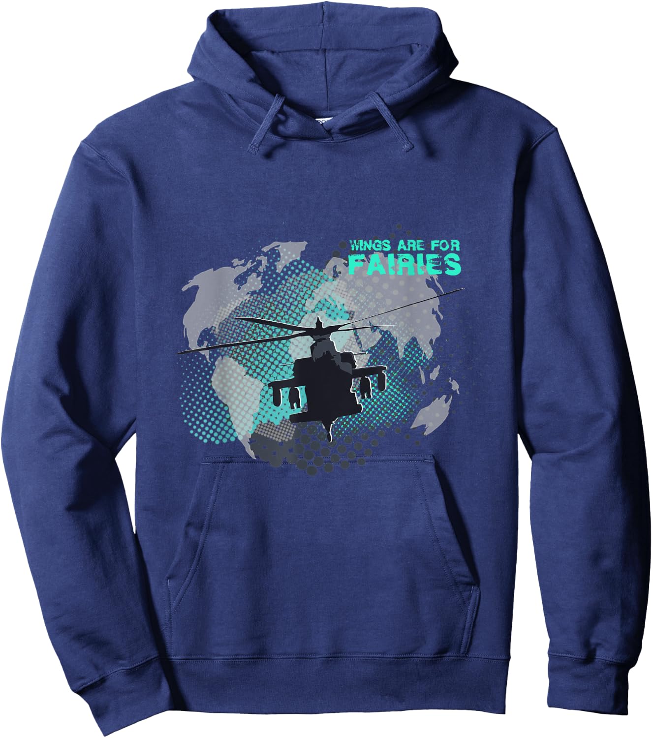 Wings Are For Fairies Helicopter Flying Pilot Hoodie - Hoodie | Navy