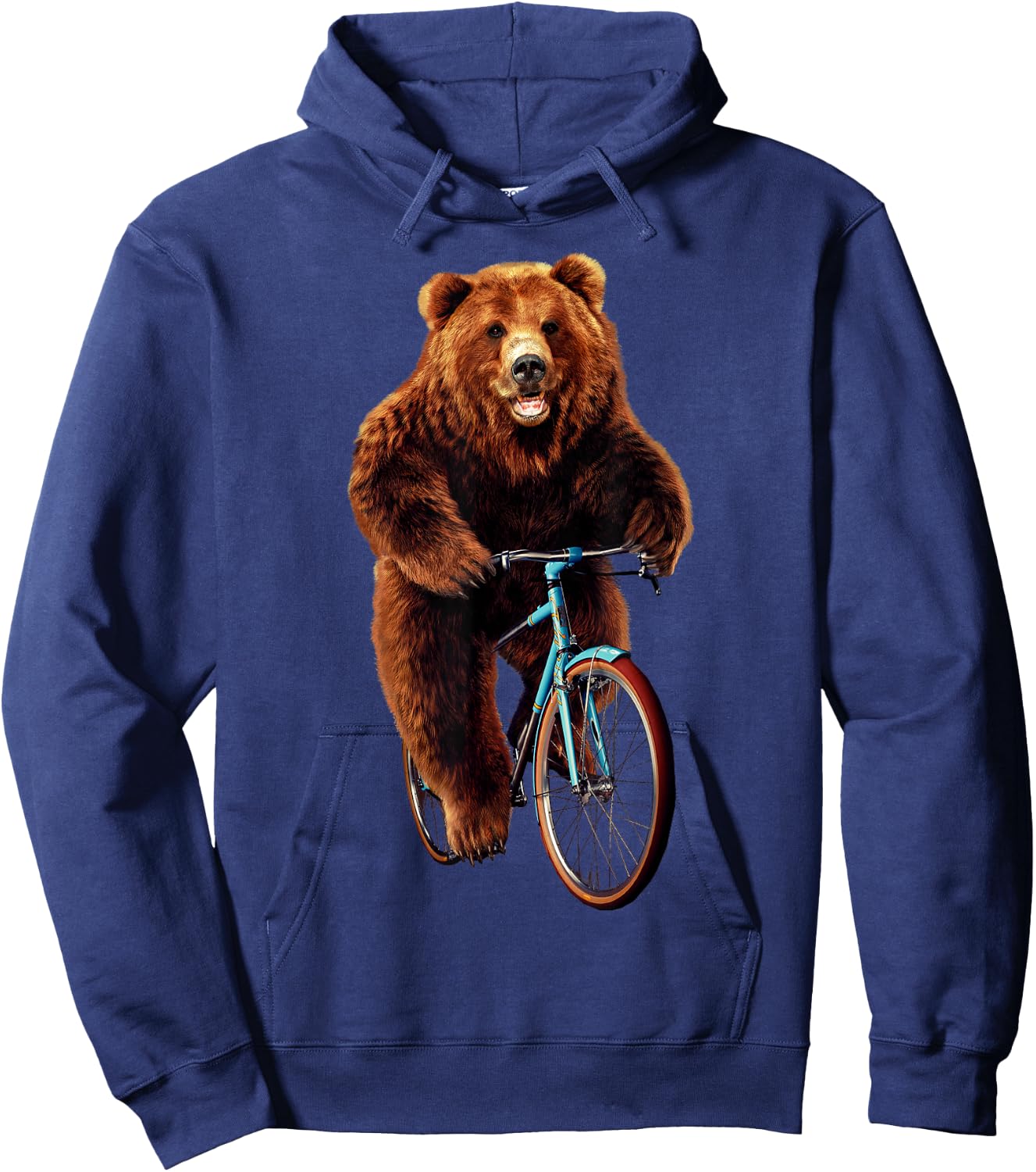 Mountain Biking Bear – Funny Cyclist Animal Lovers Hoodie - Hoodie | Navy
