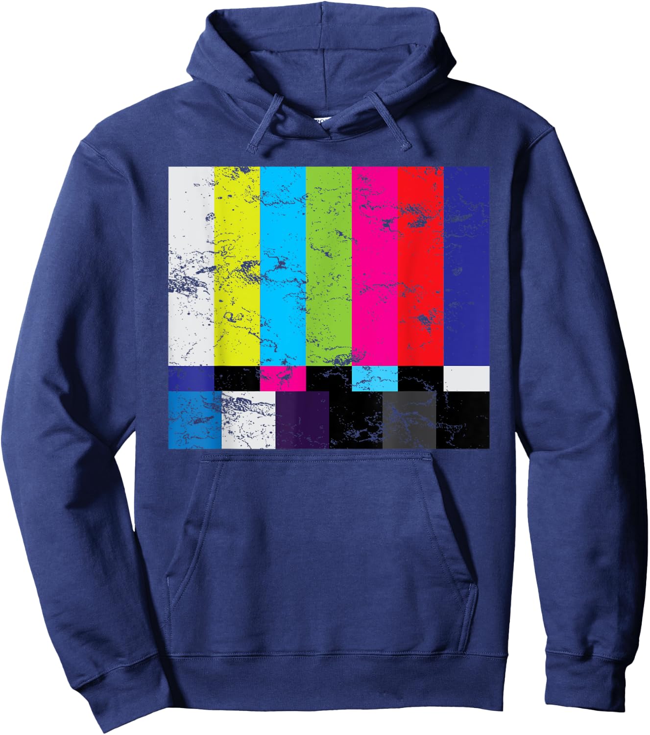 TV Color Bars Shirt Television Test Pattern Monitor Gift Hoodie - Hoodie | Navy