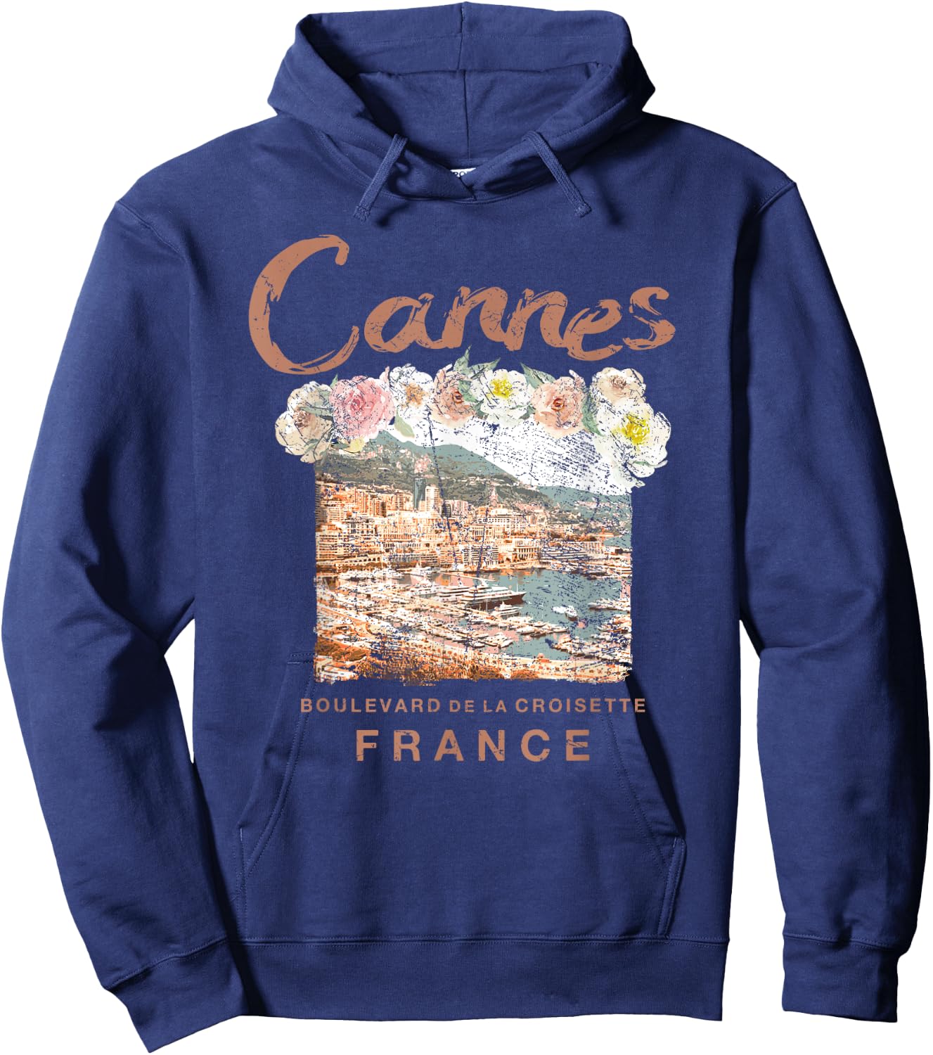 Cannes France French Riviera Festival Vintage T Shirt Hoodie - Hoodie | Navy