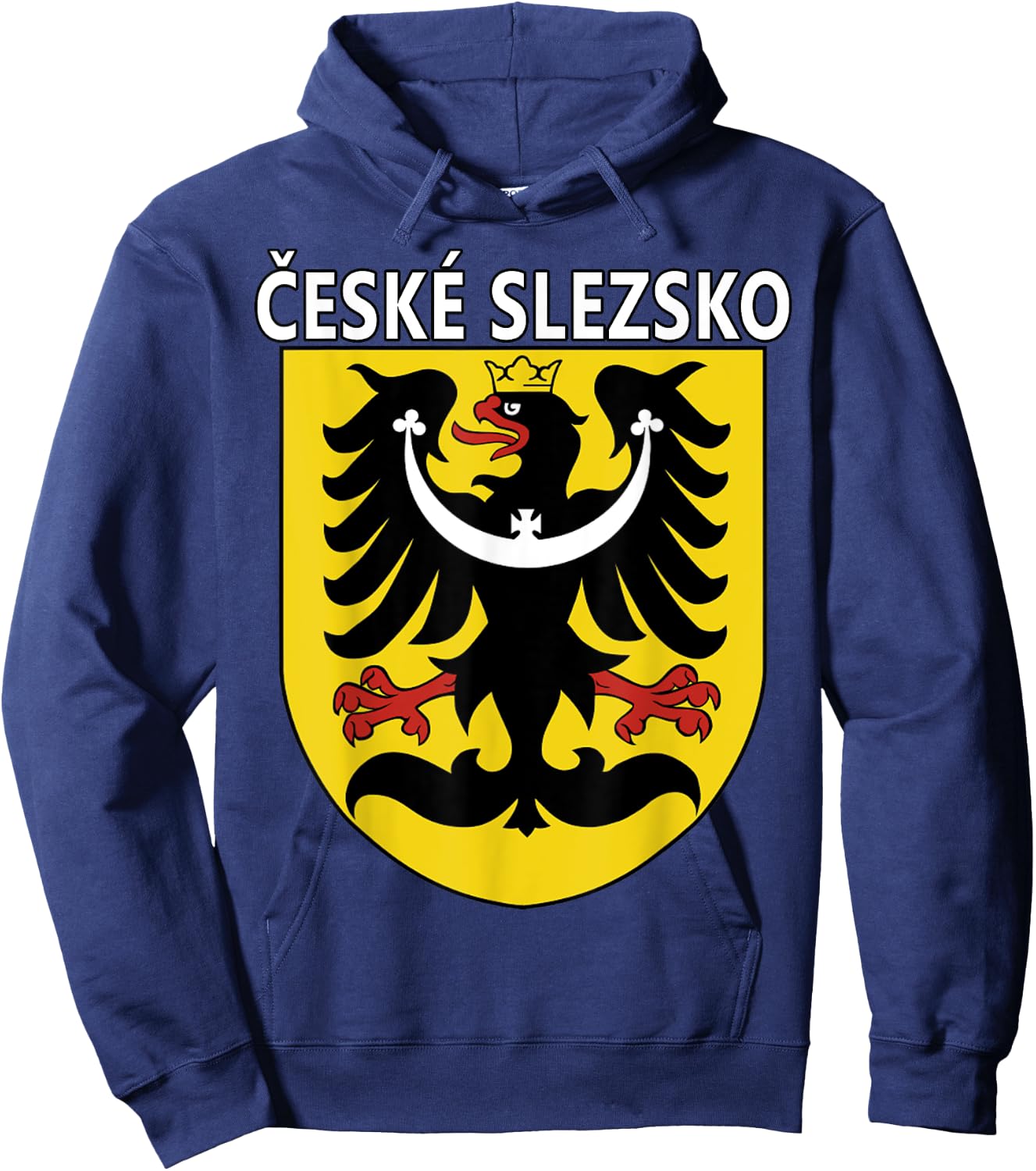 Czech Silesia Eagle Coat of Arms with Ceske Slezsko Hoodie - Hoodie | Navy