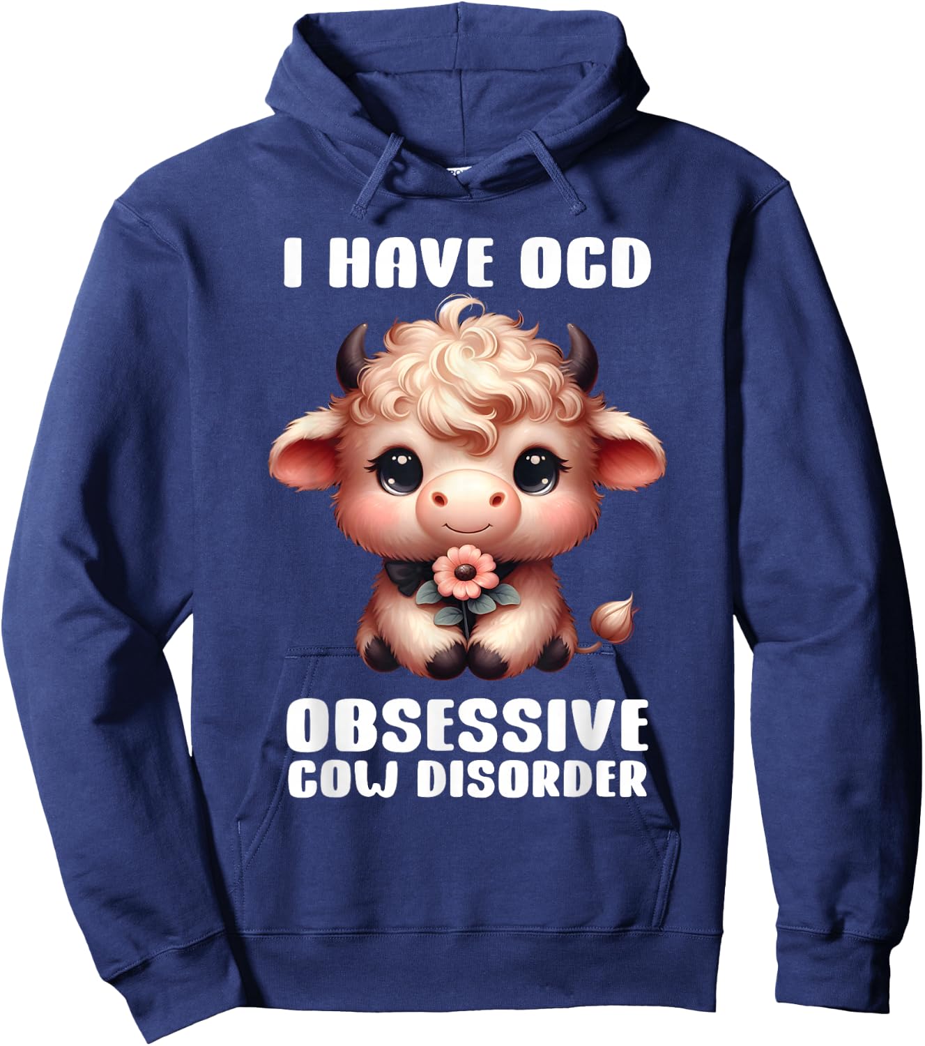 I Have OCD Obsessive Cow Disorder Cow Lover Farmer Hoodie - Hoodie | Navy