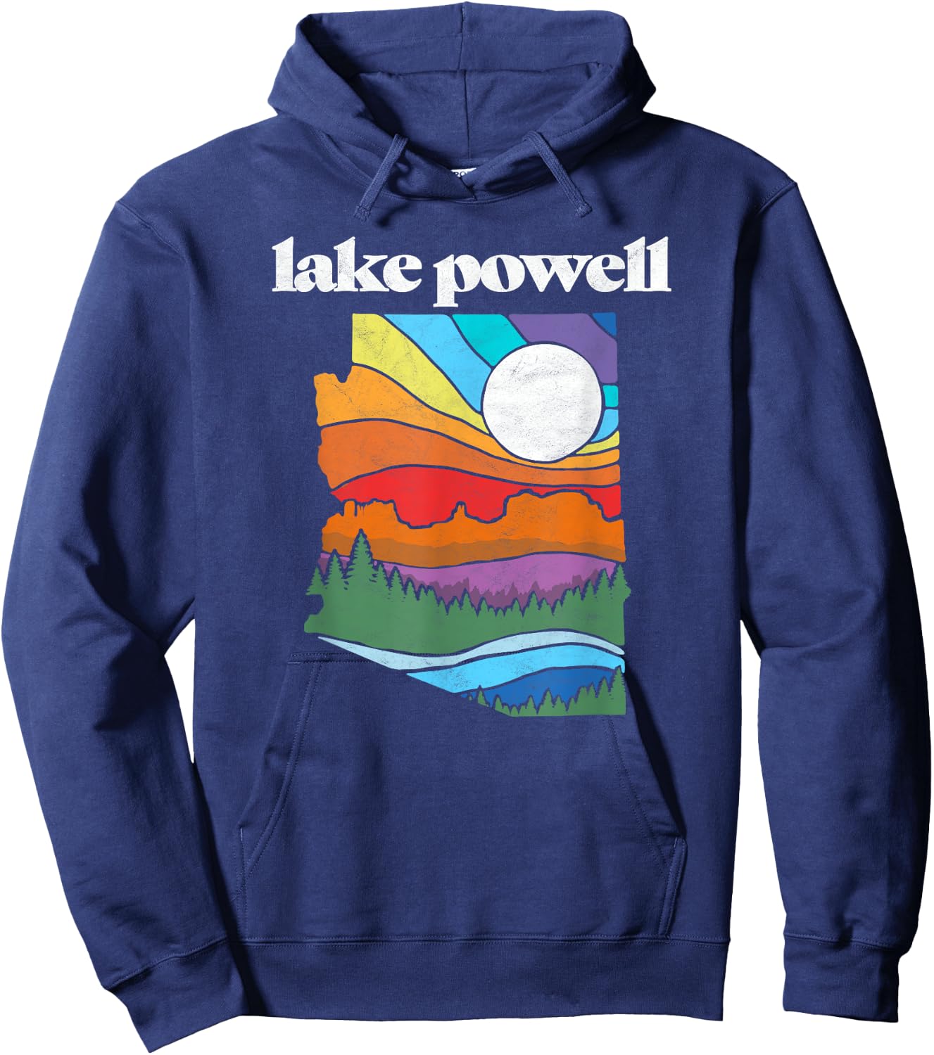 Lake Powell Arizona Vintage Nature Design Outdoor Graphic Hoodie - Hoodie | Navy