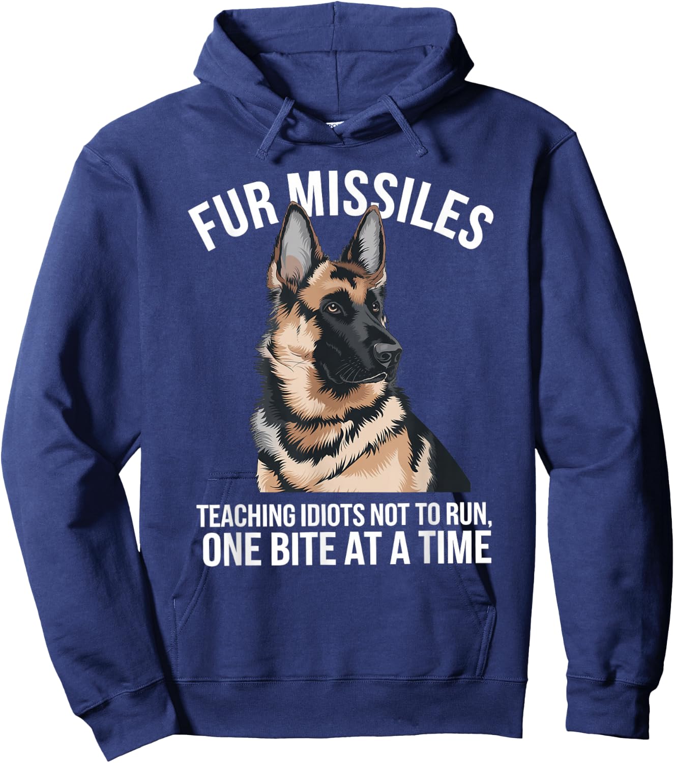 Fur Missiles Teaching Idiots Not to Run Hoodie - Hoodie | Navy
