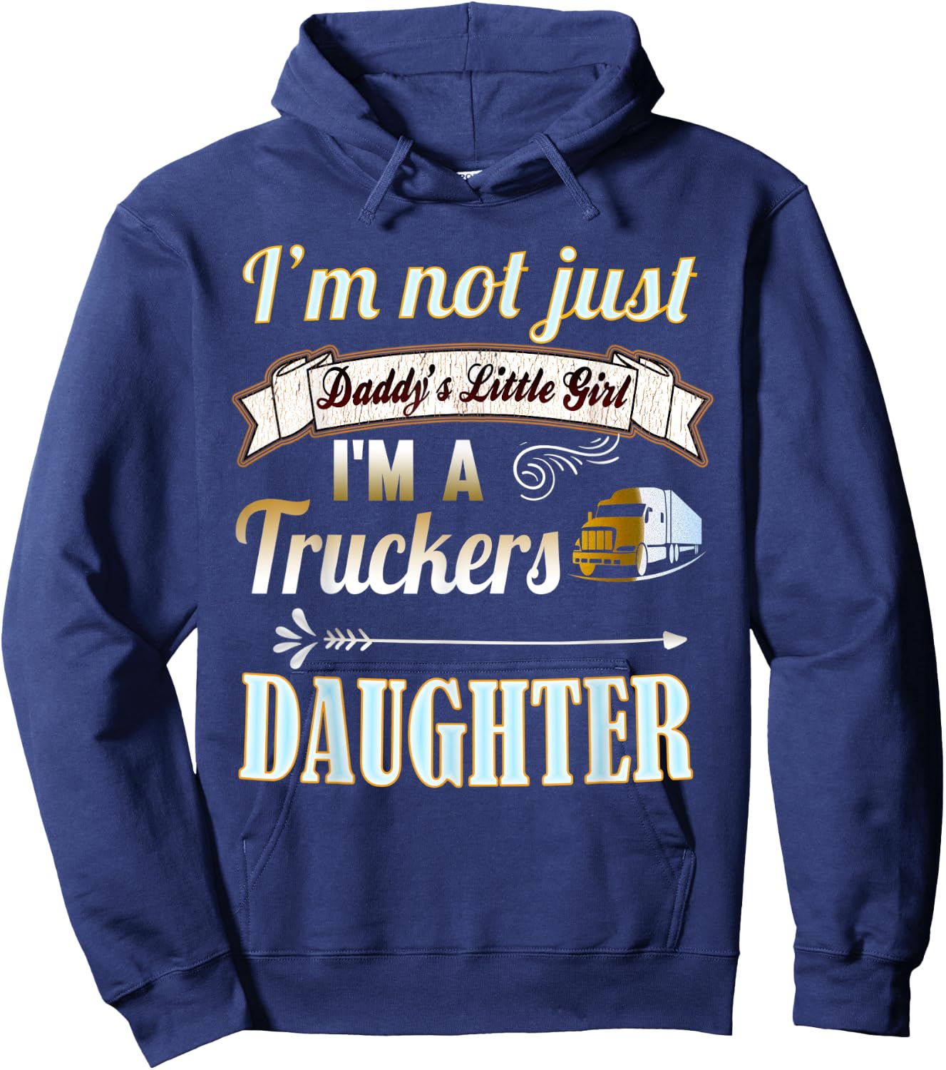 Trucker Shirts for Kids: Truckers Daughter Girl Gift Shirt Hoodie - Hoodie | Navy