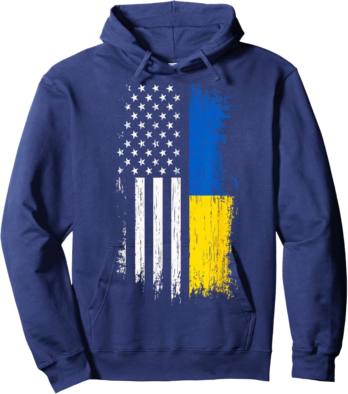 Ukrainian American Flag T Shirt - Pride Ukraine USA Shirt Hoodie - Hoodie | Navy