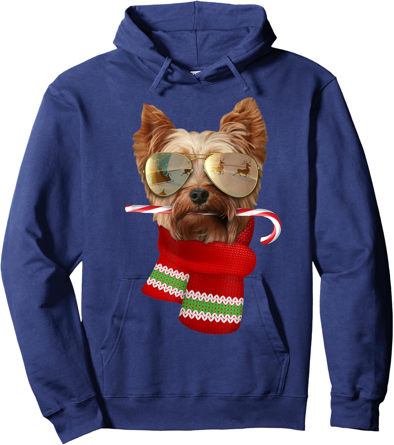 Yorkie shirt Terrier Christmas Gift Dog Lovers Sunglasses Women Kids Hoodie - Hoodie | Navy