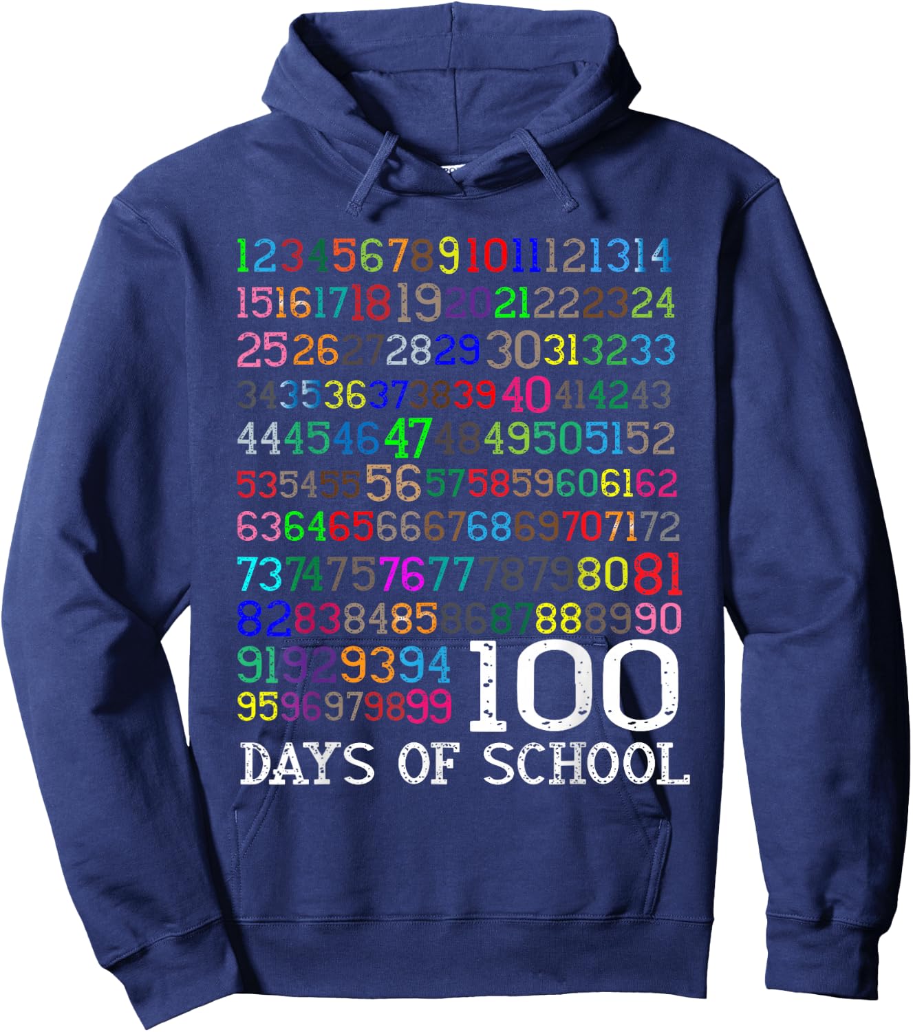 100th Day of School Math Numbers Teacher Kids 100 days Hoodie - Hoodie | Navy