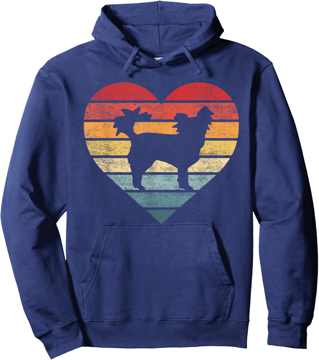 Papillon Lover Owner Gifts Retro Sunset Dog Silhouette Mom Hoodie - Hoodie | Navy