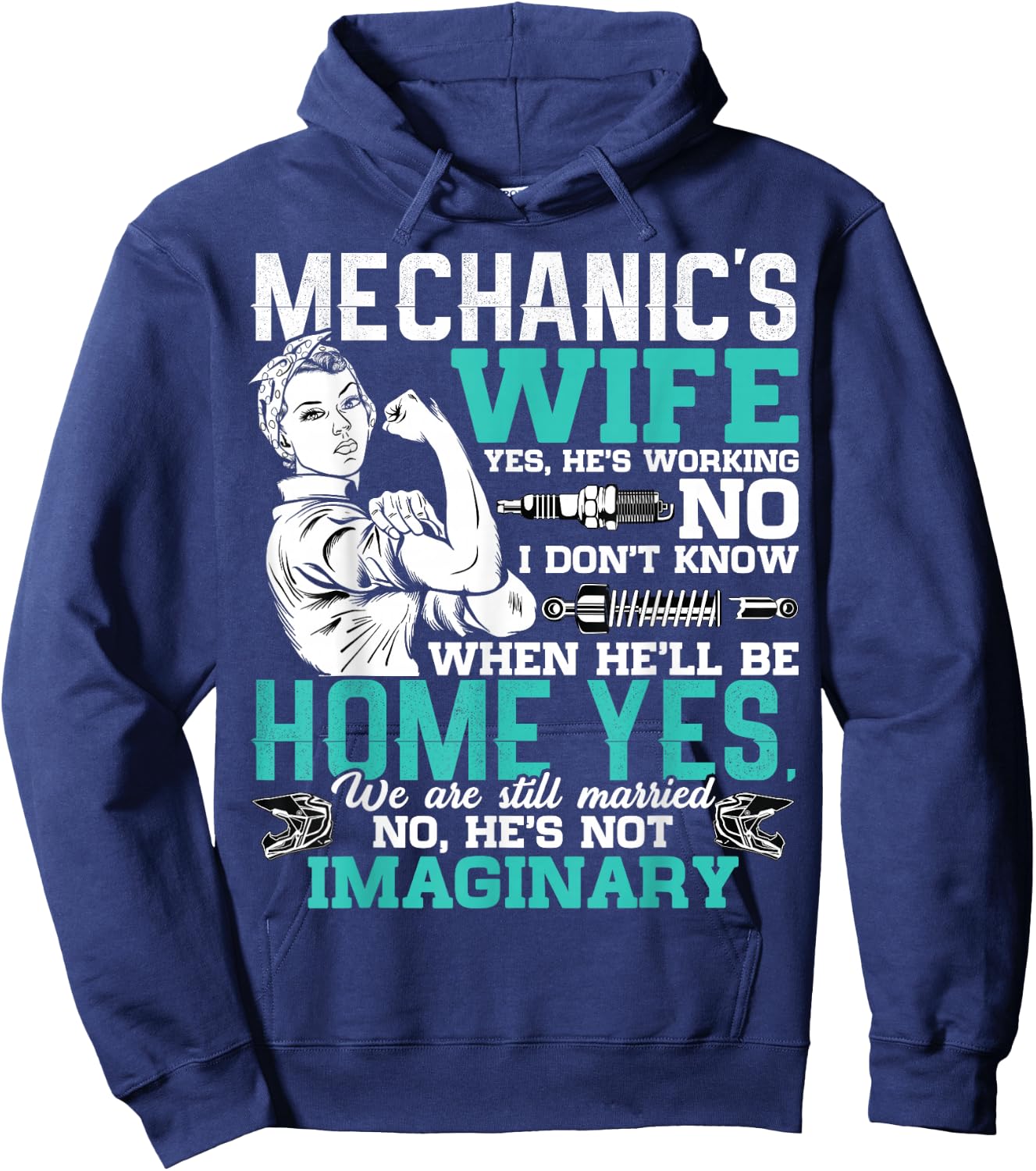 Mechanic Wife Funny Auto Car Mechanic's Wife Women Hoodie - Hoodie | Navy