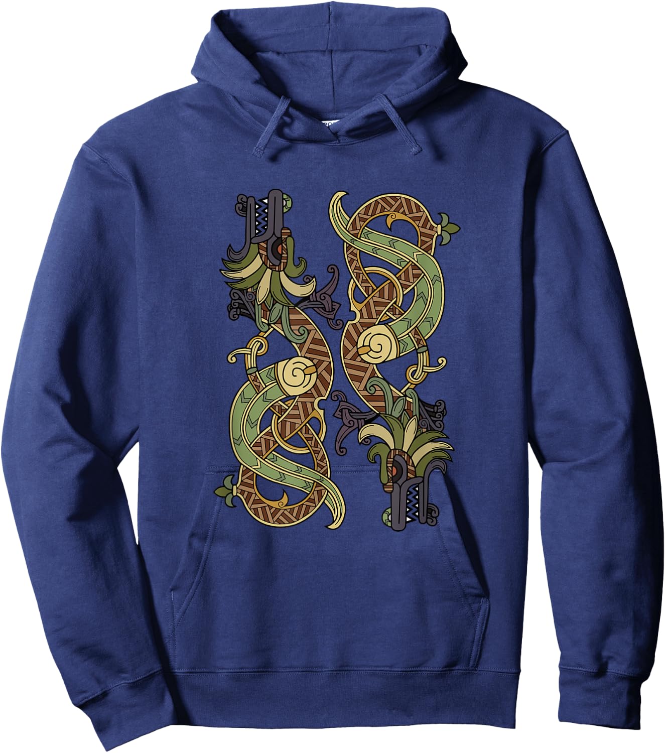 Celtic Dragons Nordic Mythical Viking Tribal Gift Hoodie - Hoodie | Navy