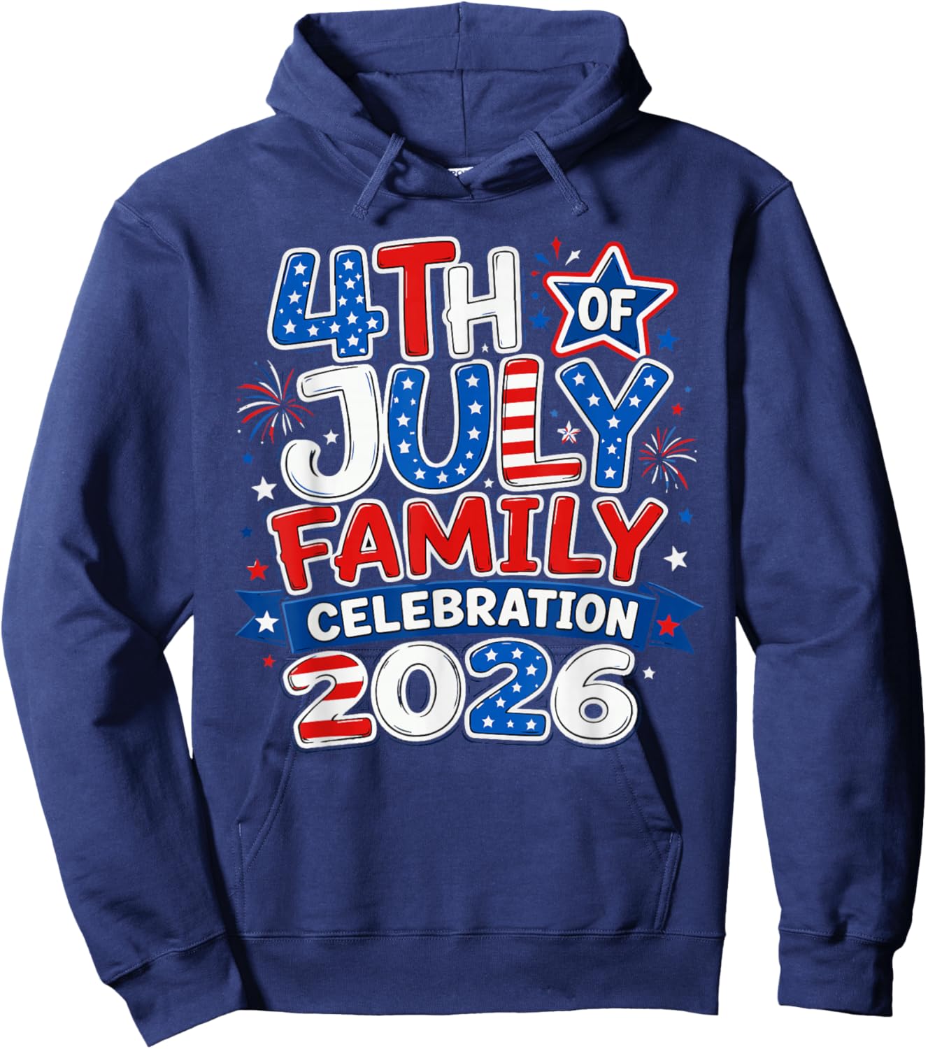 Family Matching Group 4th of July Family Celebration 2026 Hoodie - Hoodie | Navy
